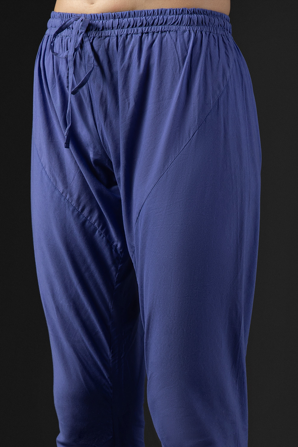 Blue Cotton Silk Embroidered Suit Set image number 2