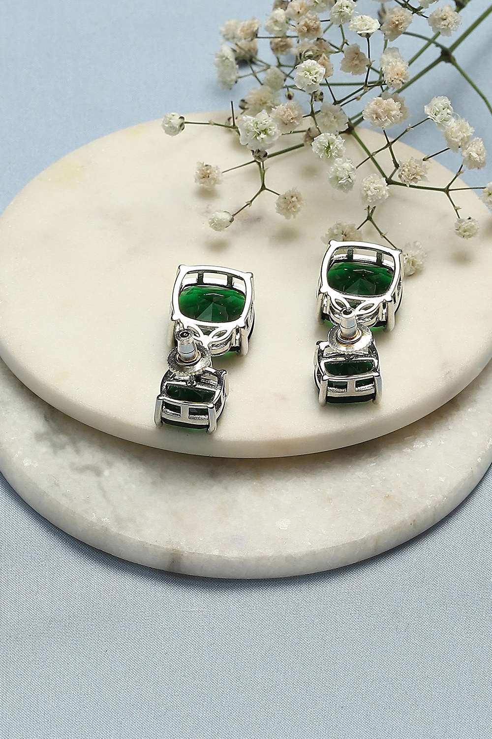 Green Brass Earrings image number 2