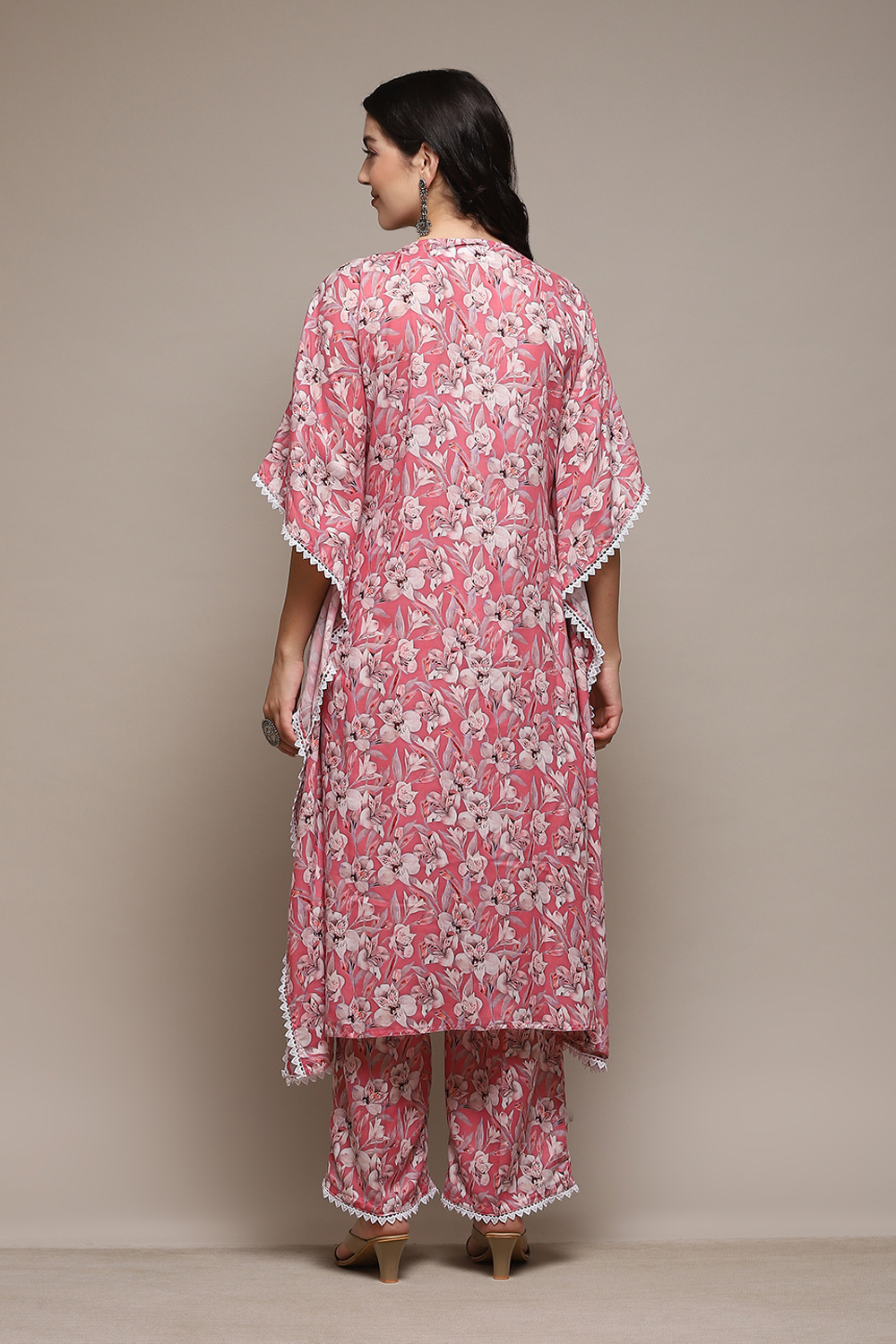 Pink Cotton Blend Digital Print Unstitched Suit Set image number 6