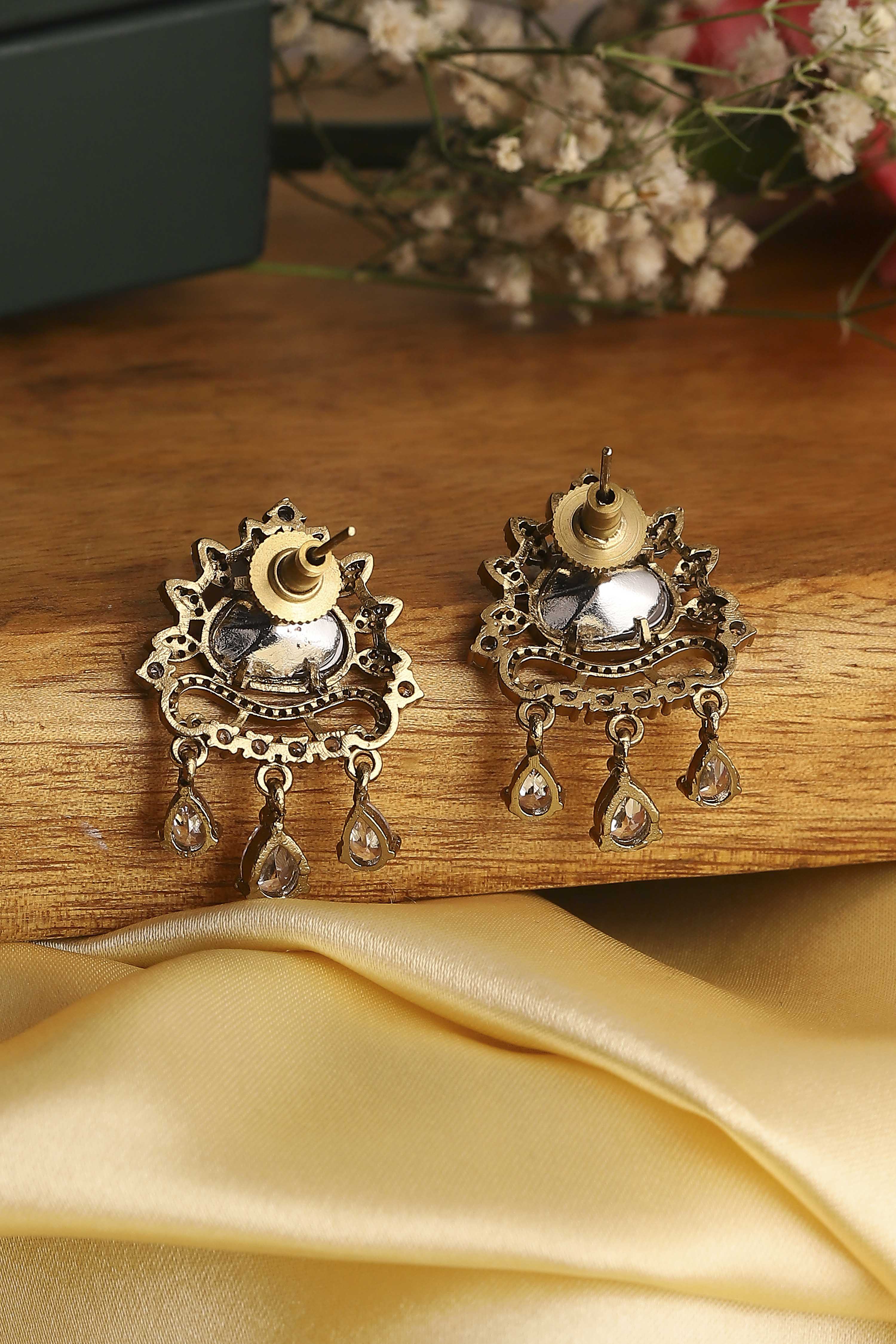 White Stone Earrings image number 2