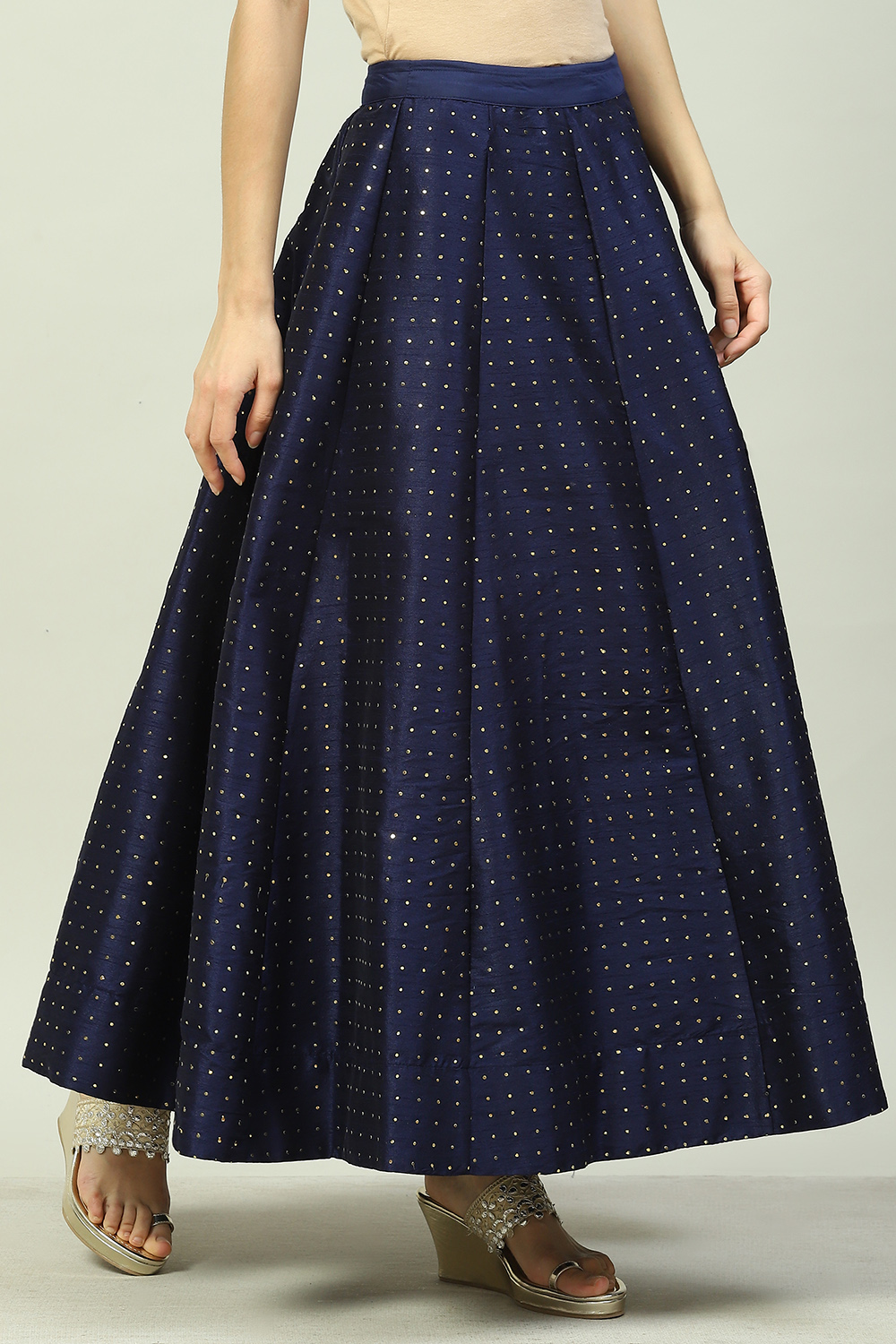 Navy Art Silk Skirt image number 3