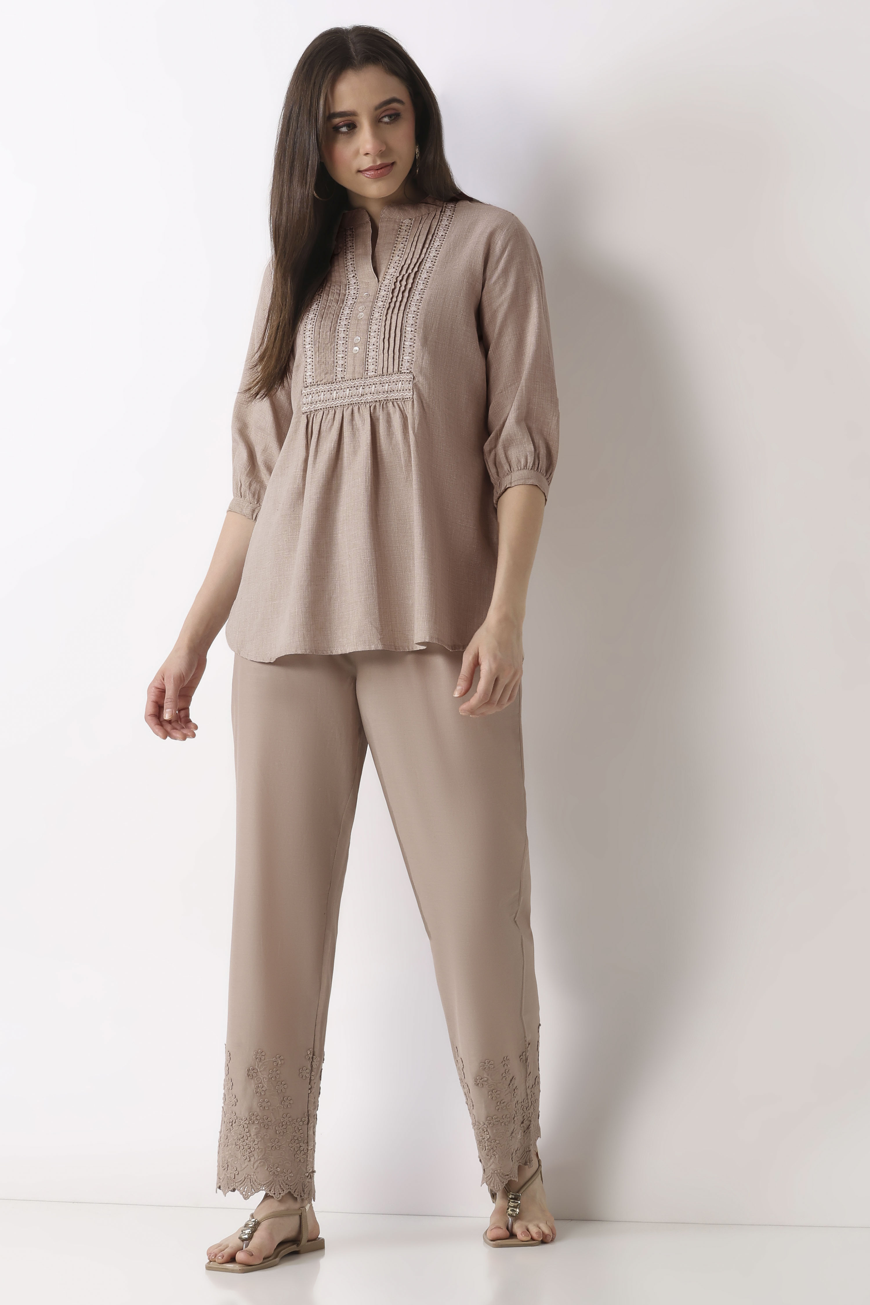 Nude Cotton Comfort Pants image number 0
