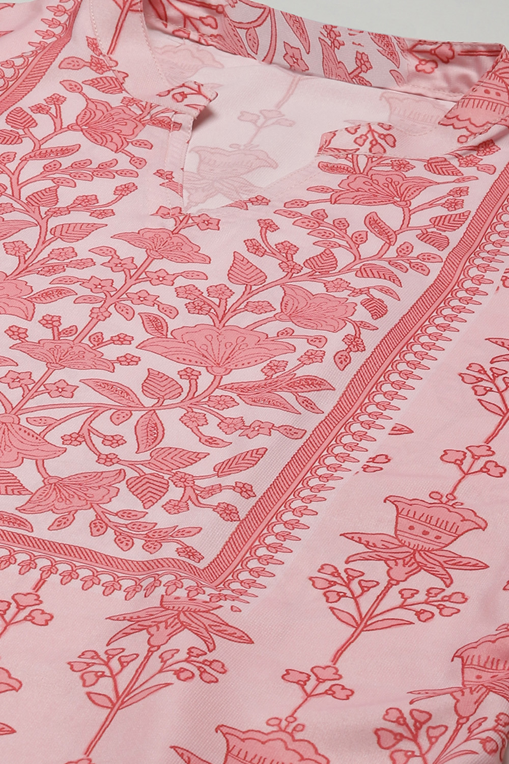 Pink Silk Blend Digital Print Unstitched Suit Set image number 2