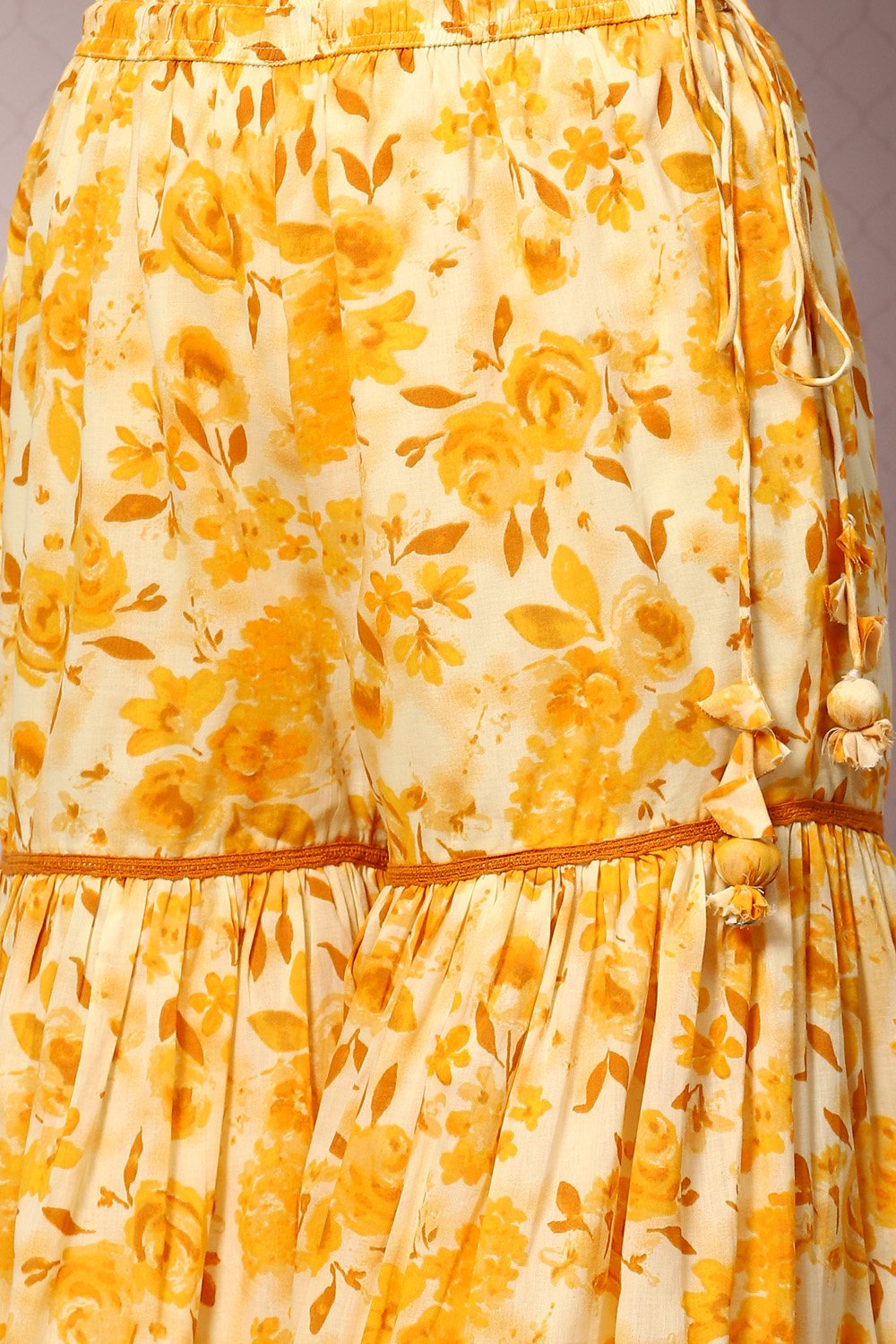 Yellow Cotton Kurta Kurta Garara Suit Set image number 3