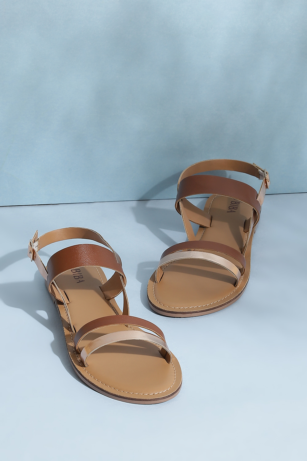 Gold Pu Sandals image number 0