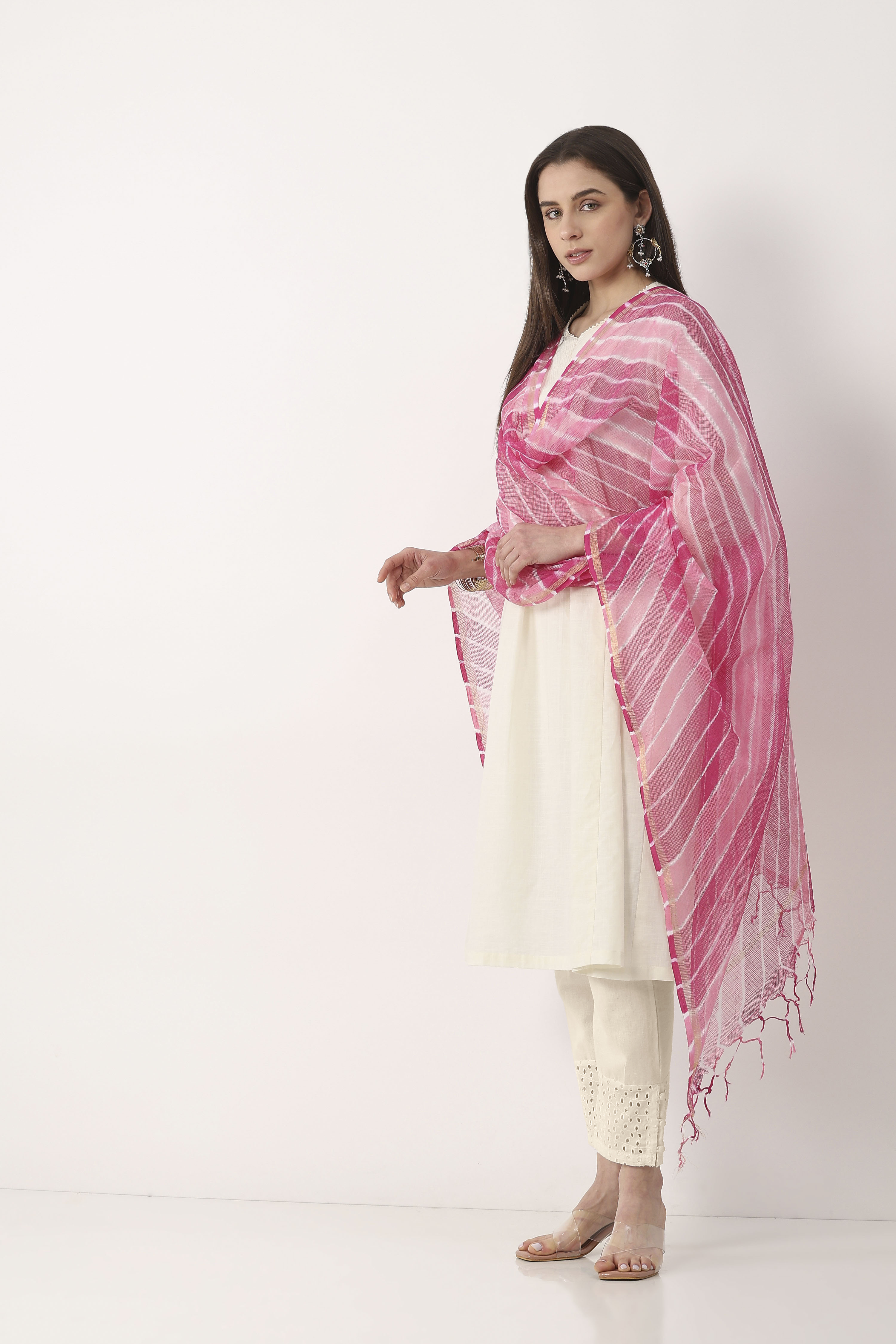 Pink Cotton Dupatta image number 0