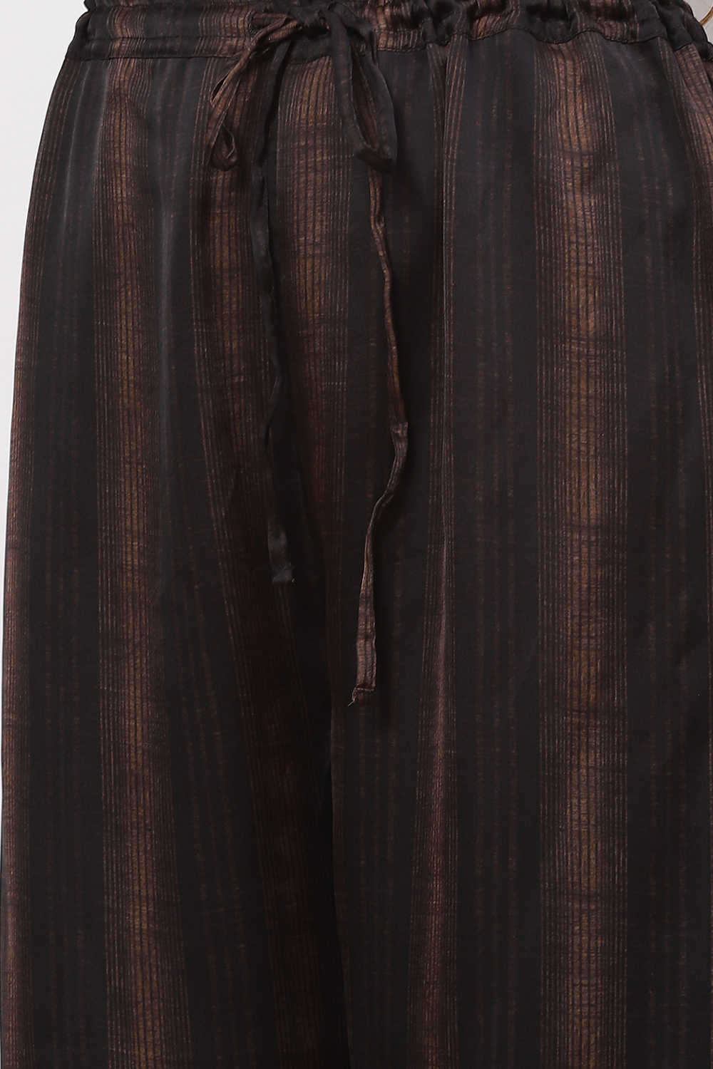 Charcoal Art Silk Straight Kurta Palazzo Suit Set image number 6