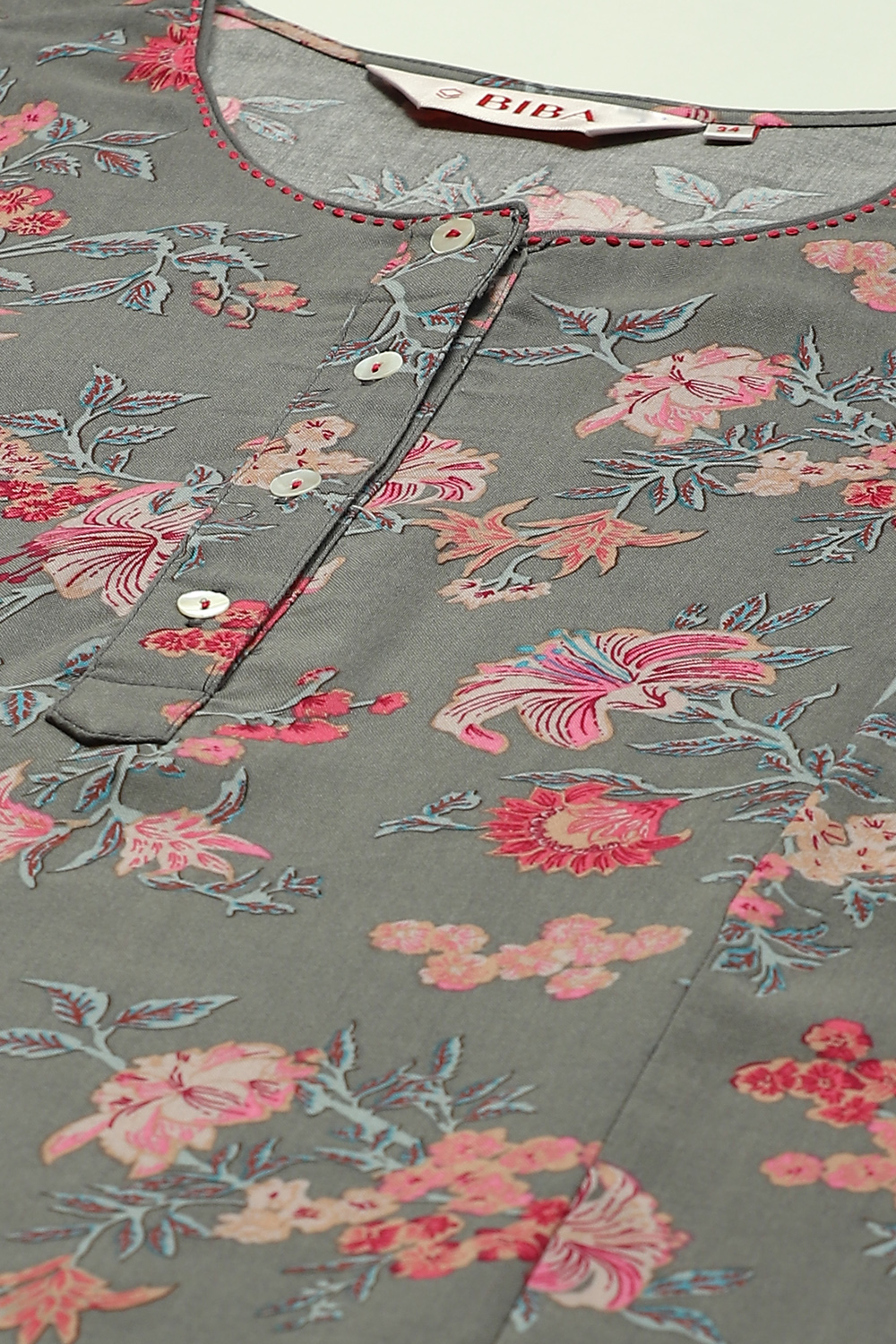 Grey Viscose A-Line Kurta Palazzo Suit Set image number 1
