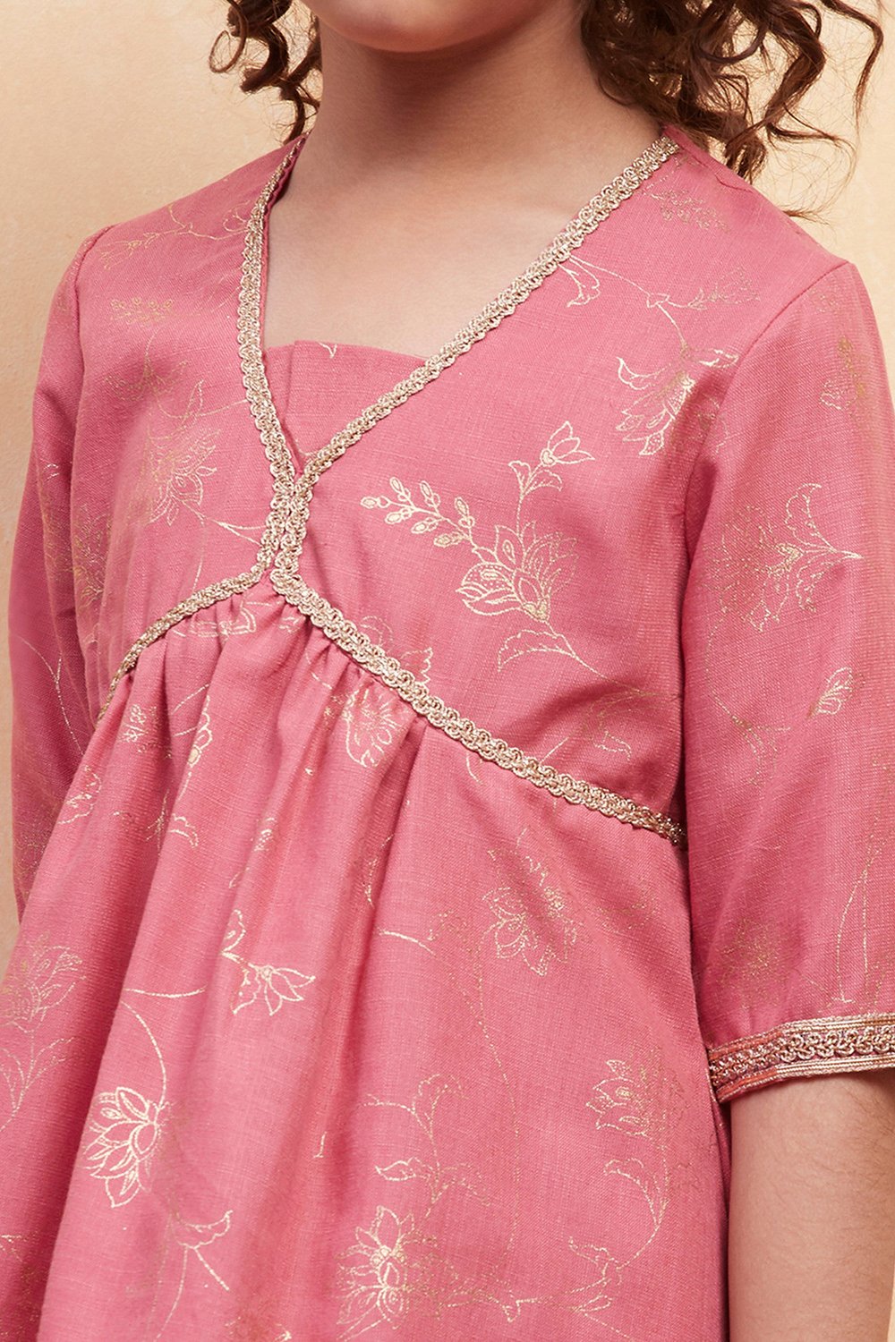 Blush Pink Polyester Peplum Lehenga Set image number 1