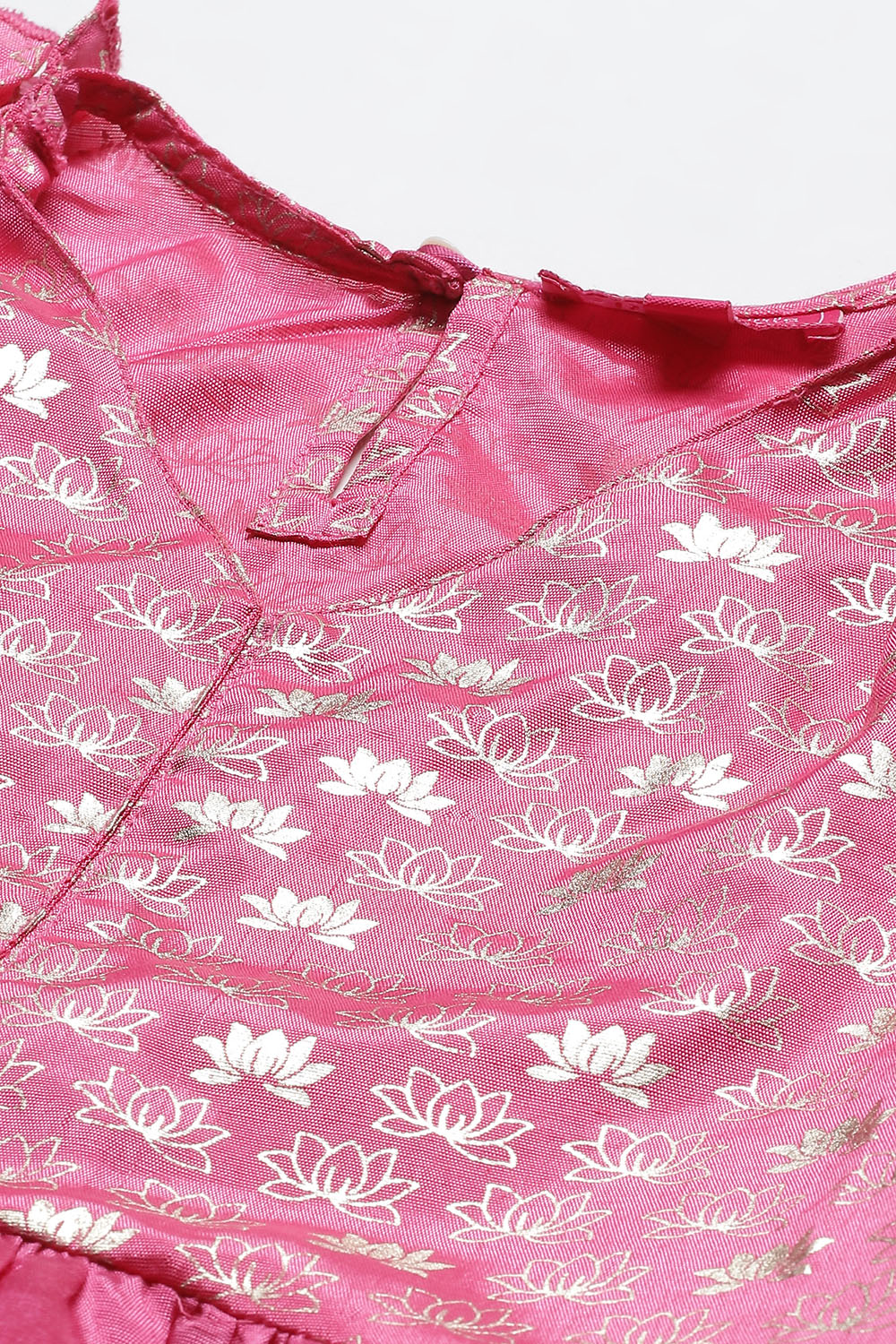 Pink Art Silk Printed Short Top image number 1