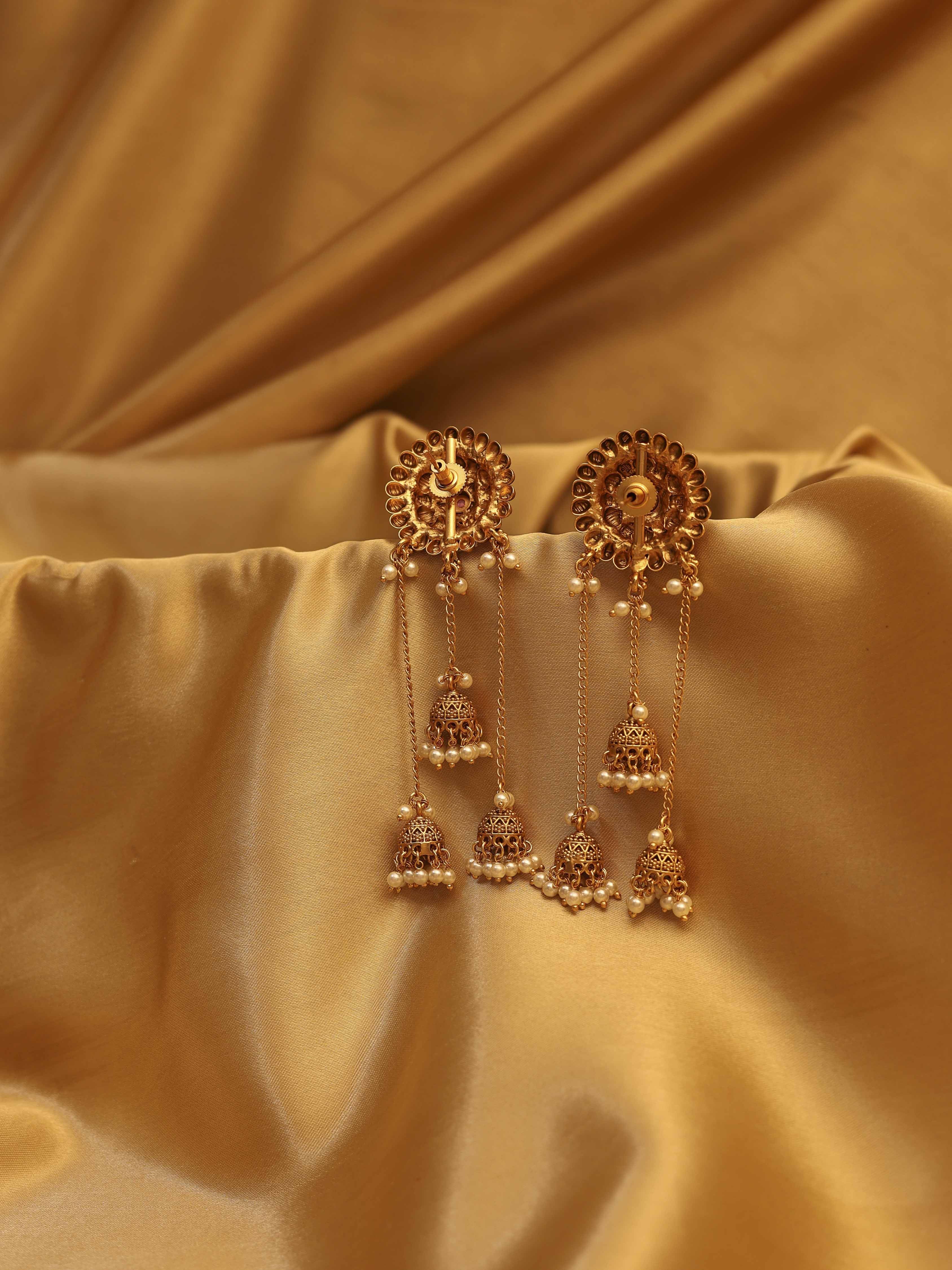 Gold Brass Jhumka image number 2