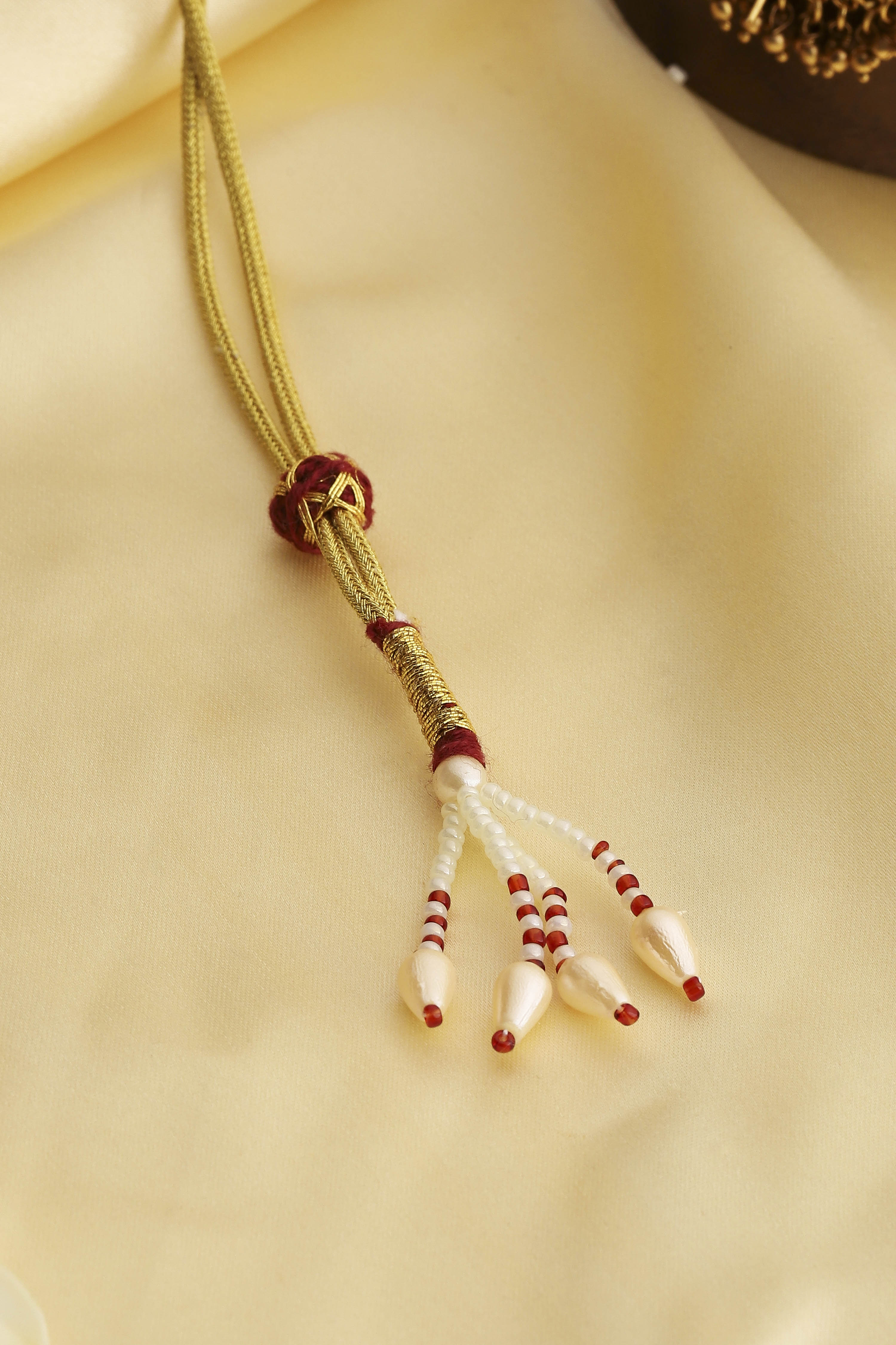 Gold Brass Necklace Set image number 4