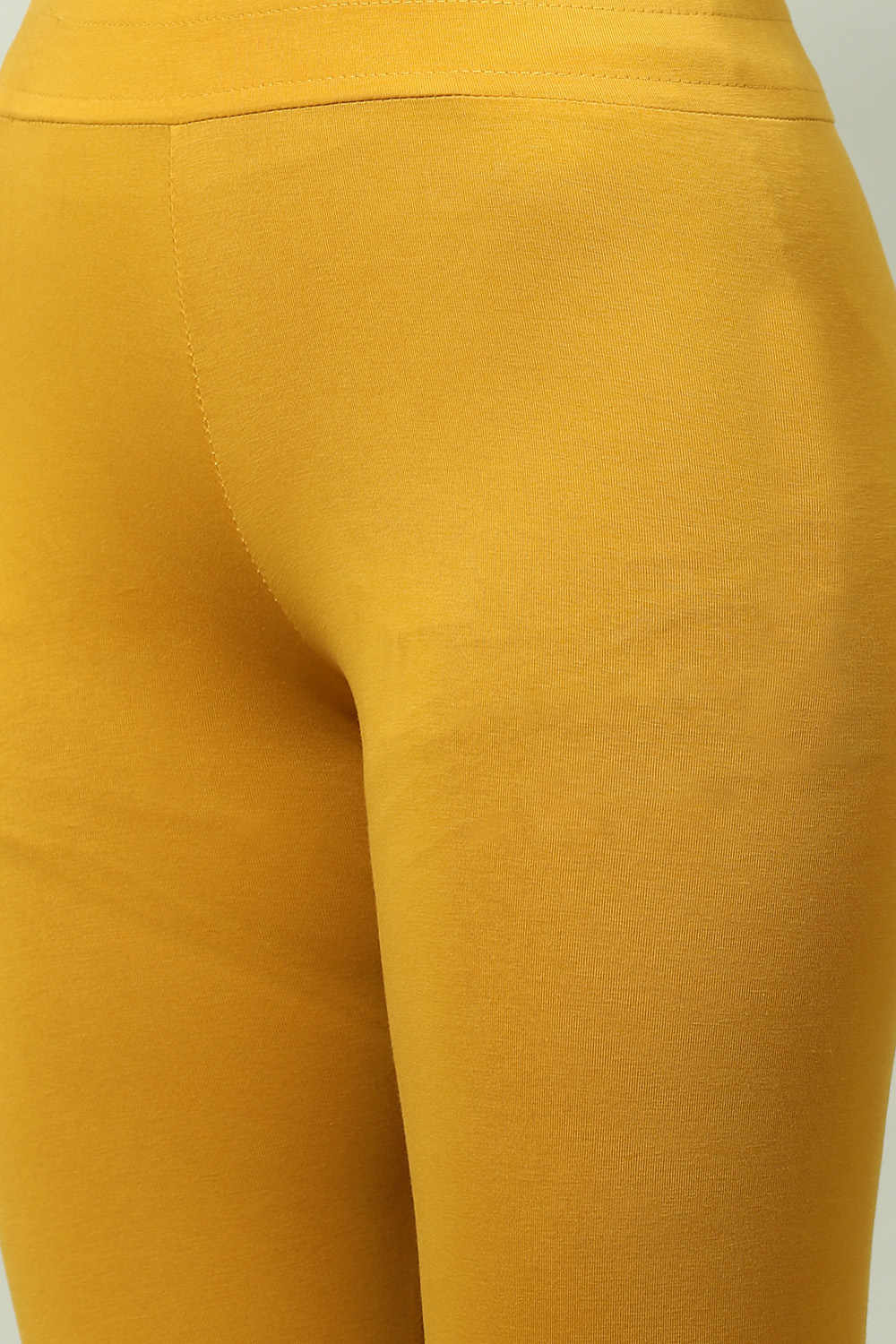 Black Cotton Blend Solid Leggings image number 1