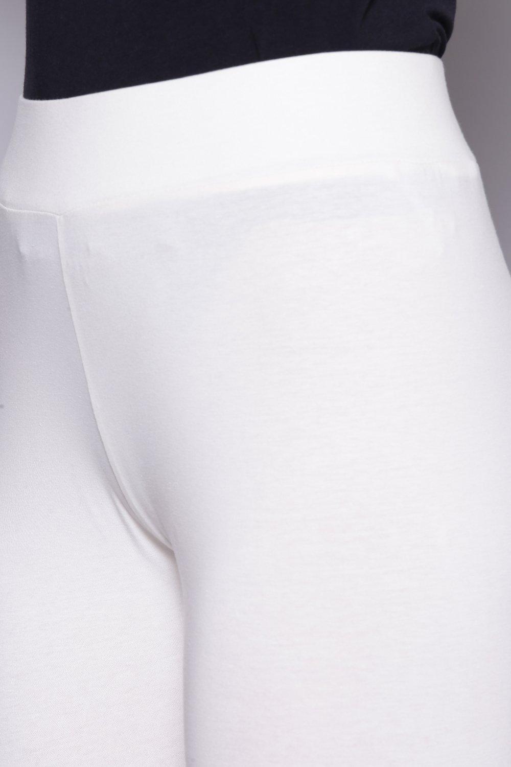 Black Cotton Blend Solid Leggings image number 1