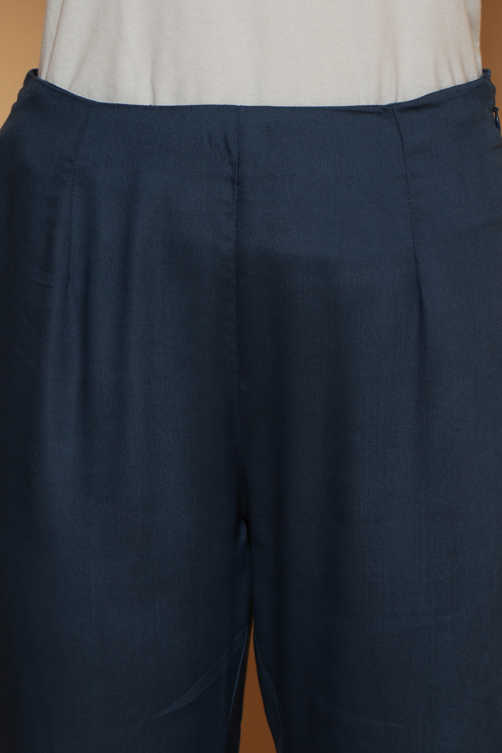Blue Rayon Kalidar Kurta Slim Pant Suit Set image number 5
