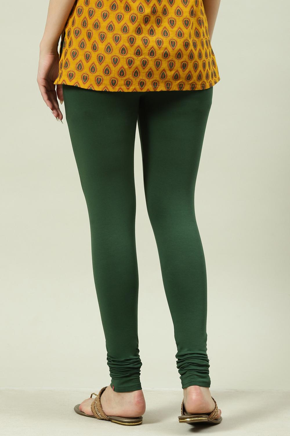 Camel Cotton Blend Solid Churidar image number 4