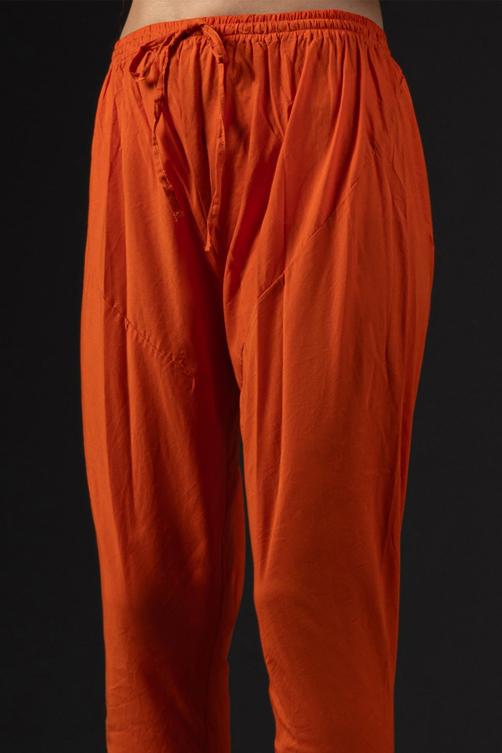 Rohit Bal Orange Cotton Silk Anarkali Printed Suit Set image number 2