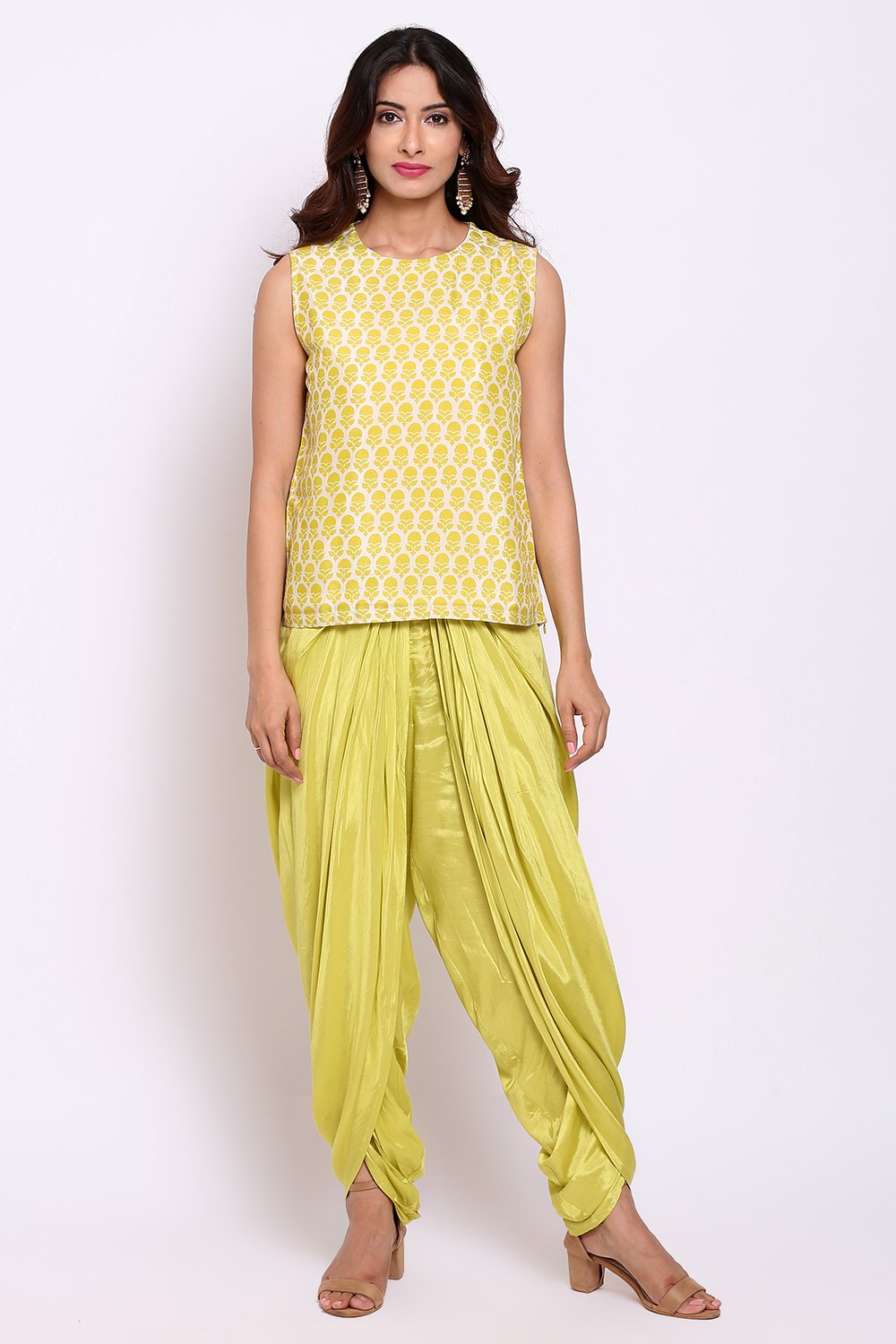 Lime Green Cotton Straight 3 Piece Set image number 4