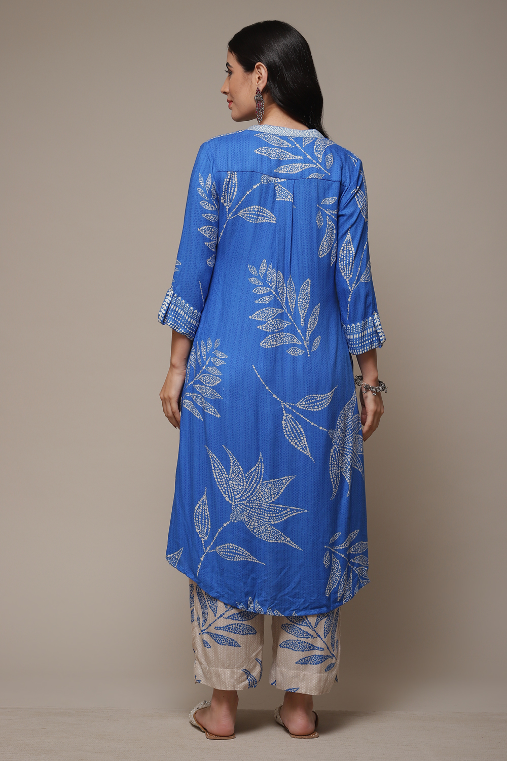 Blue LIVA Straight Printed 2 Piece Set image number 2