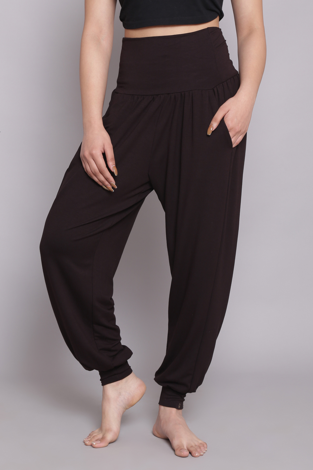 Buy Black Viscose Blend Harem Pants (Yoga Pants) for INR599.00