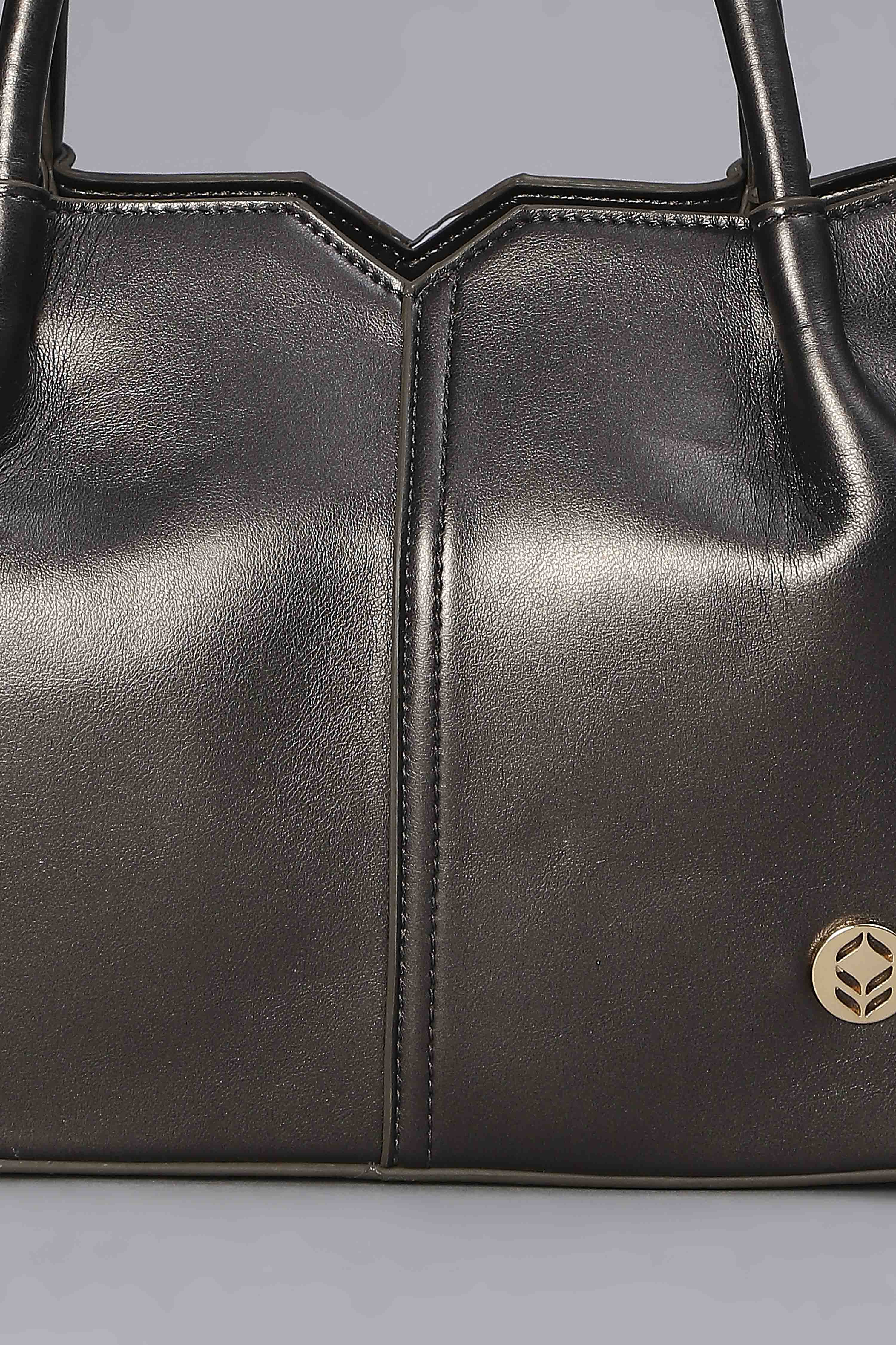 Gun Metal PU Handbag image number 6