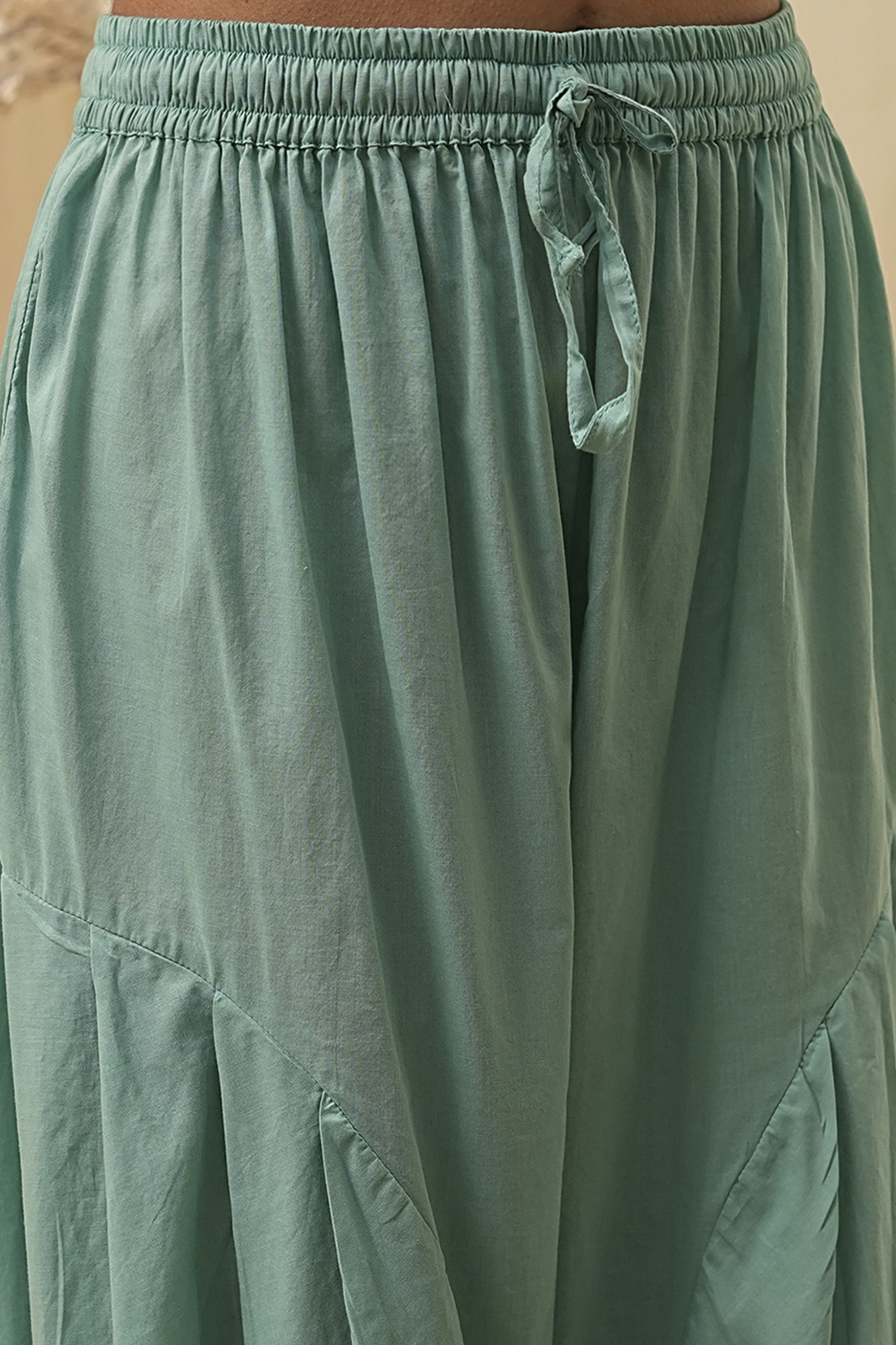 Sage Green Cotton Pathani Straight Kurta Set image number 2