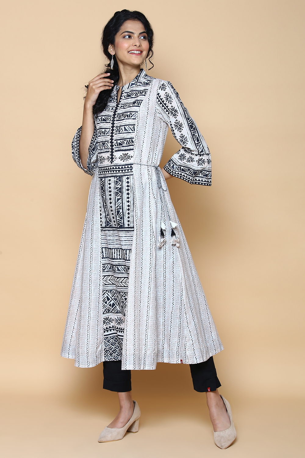 Natural Cotton A-Line Printed Kurta image number 0