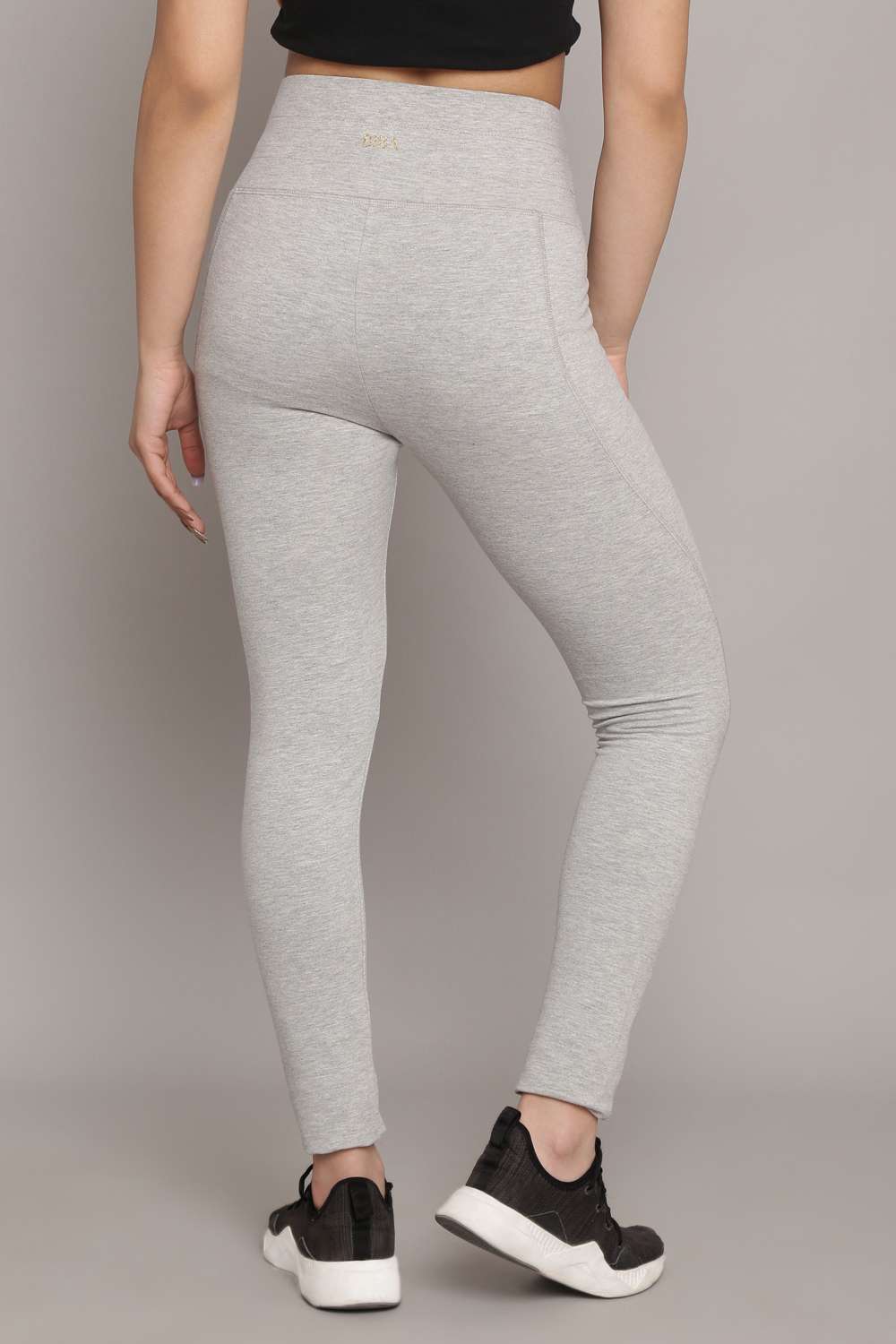 Buy Light Grey Knitted Cotton Blend Leggings (Leggings) for INR599.00 |  Biba India