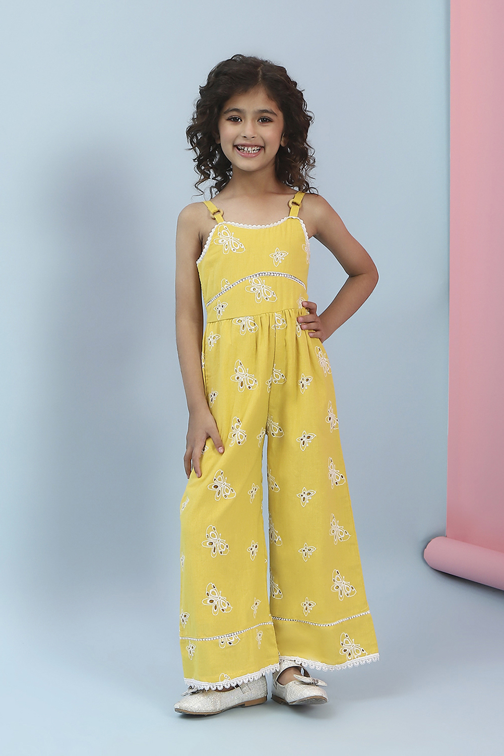 Yellow Cotton Jumpsuit image number 5