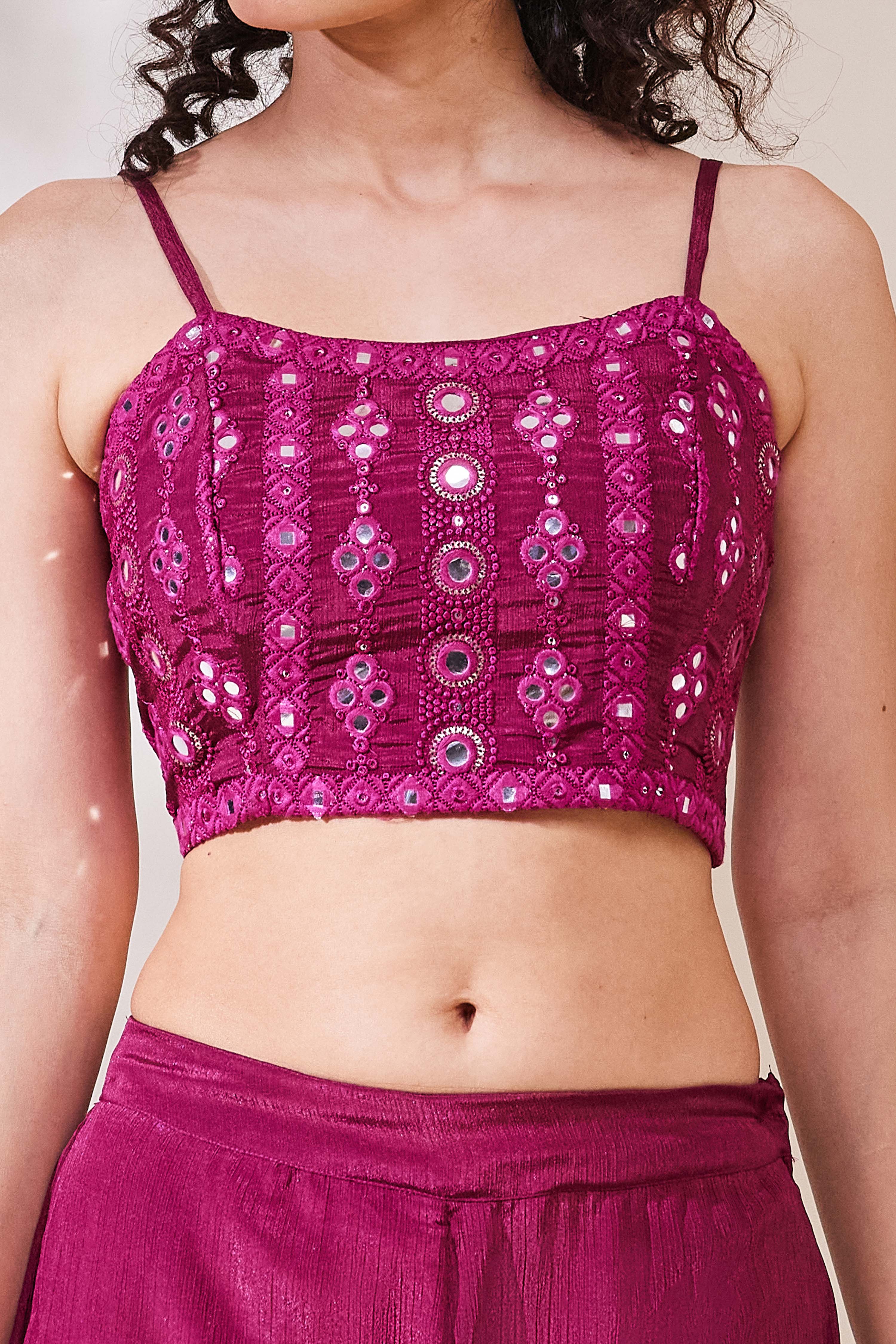 Maroon Poly Chinnon Regular Lehenga Set image number 1