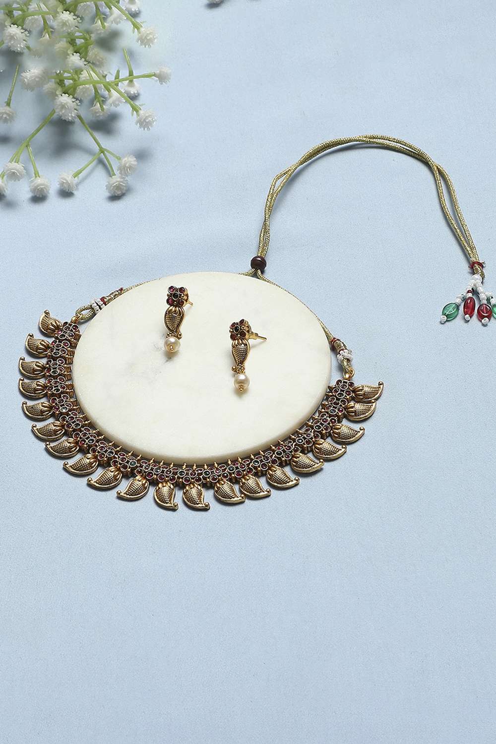 Red Green Alloy Necklace Set image number 0