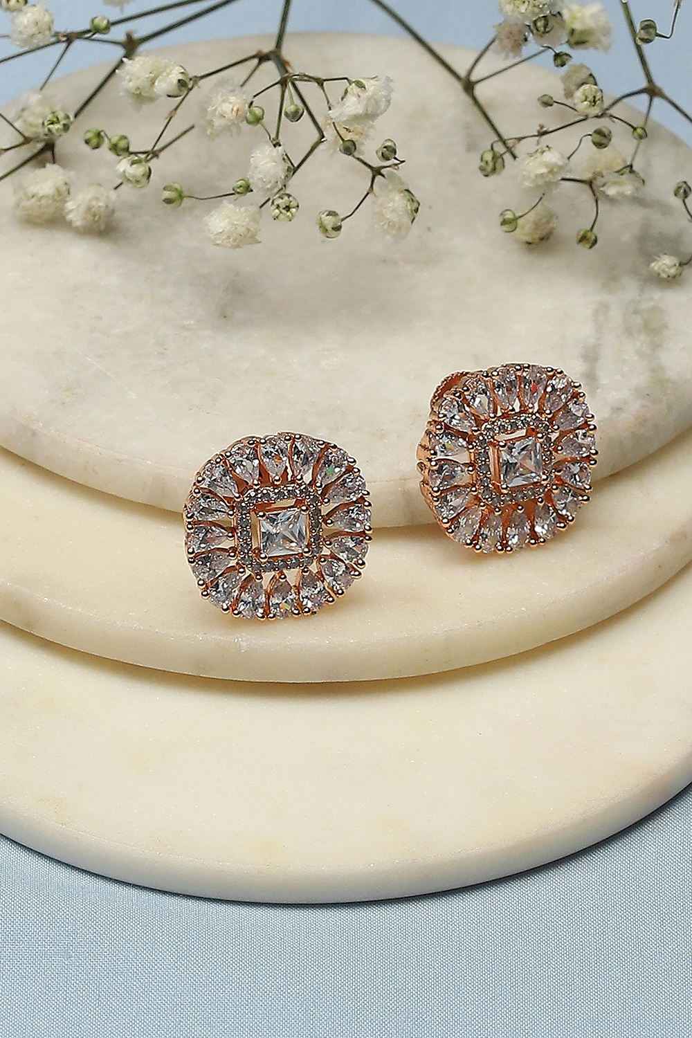 Rose Gold Brass Earrings image number 0