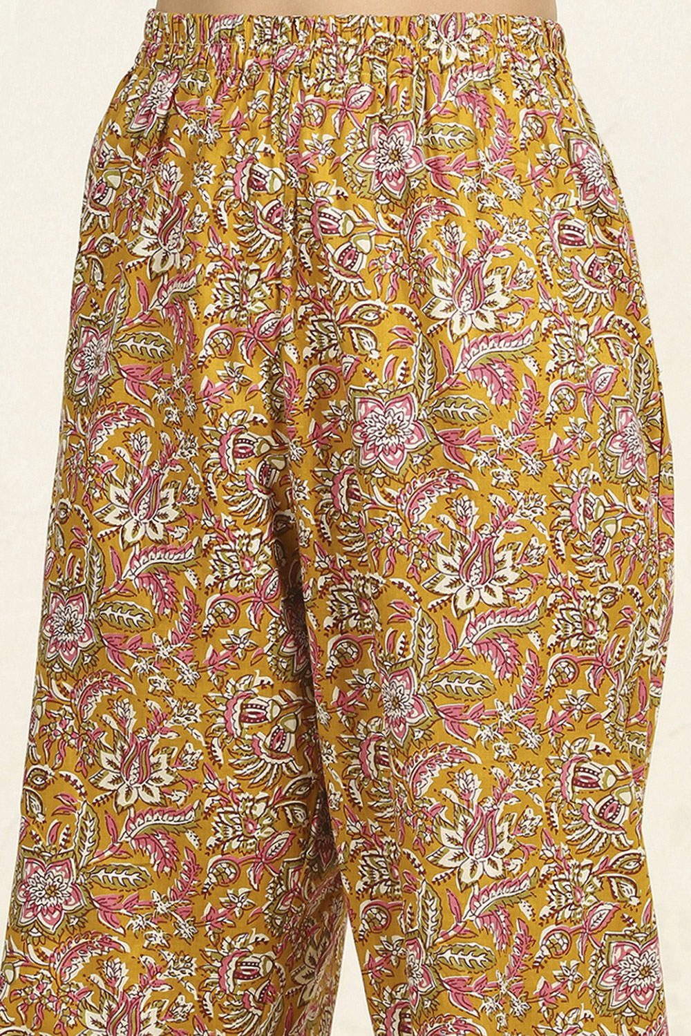 Blue Cotton Unstitched Suit Set image number 3
