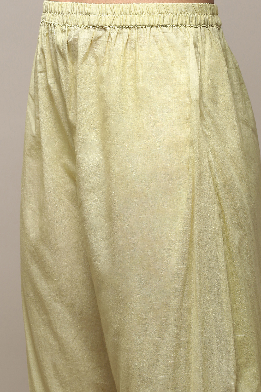 Yellow Cotton Blend Woven Unstitched Suit Set image number 3