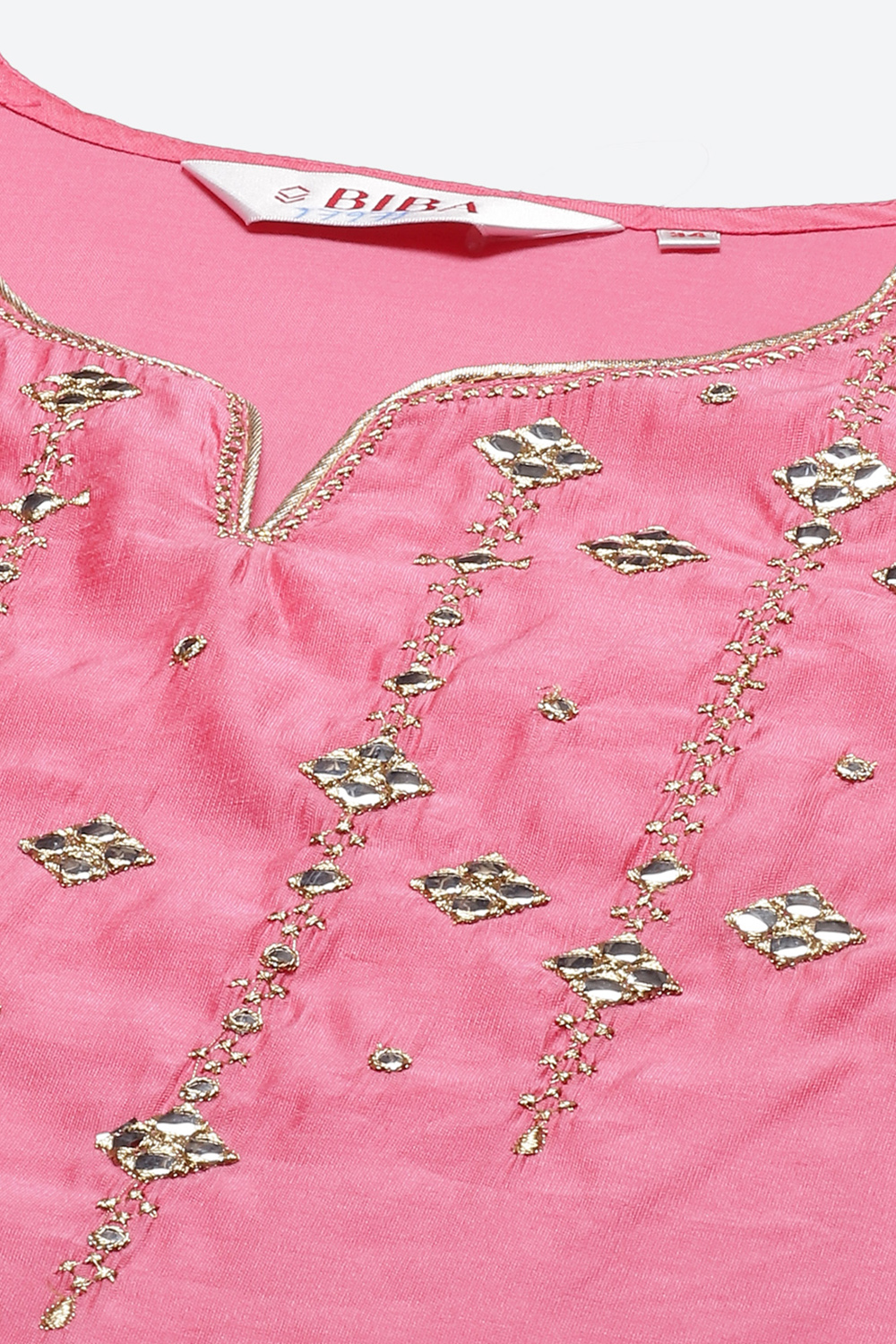 Pink Poly Cotton Kurta image number 1