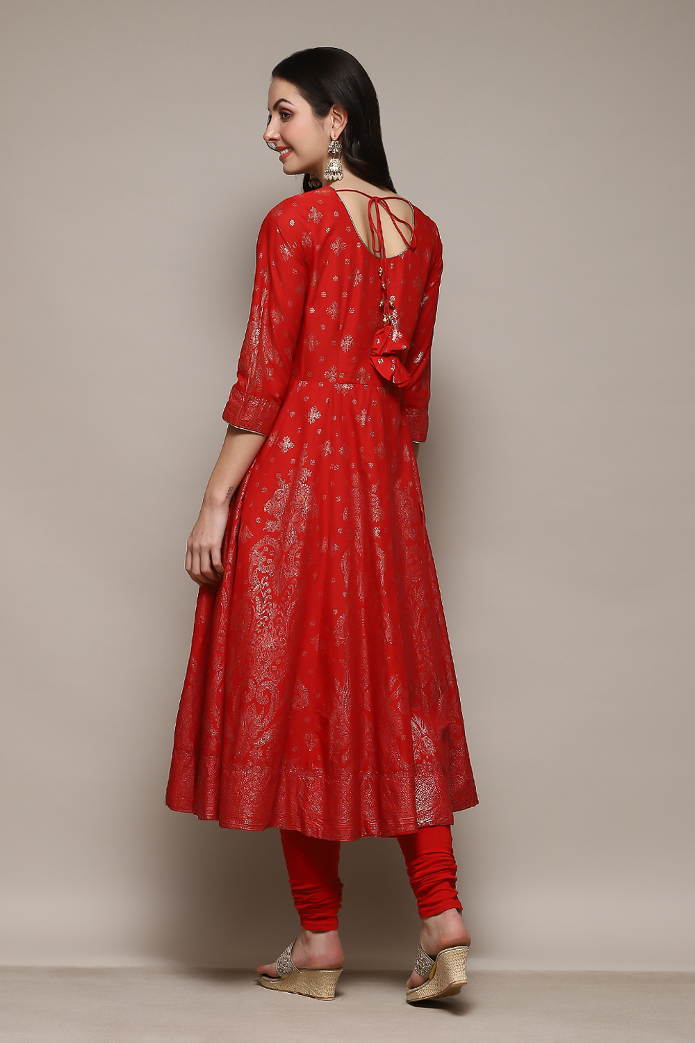 Biba red anarkali best sale suit