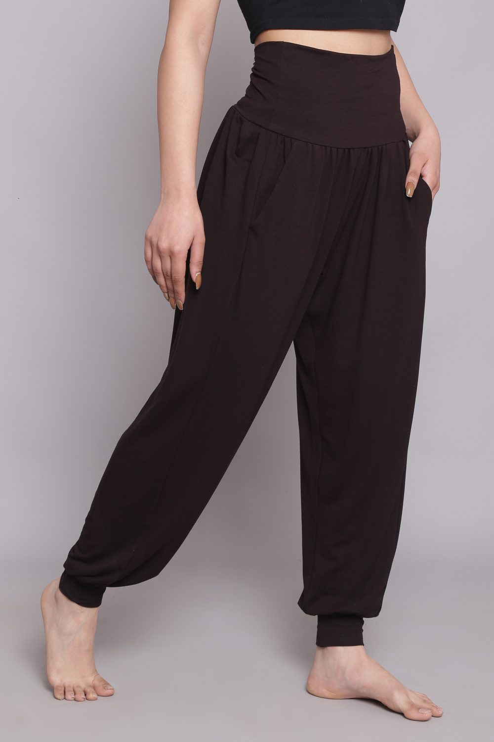 Buy Black Viscose Blend Harem Pants (Yoga Pants) for INR599.00