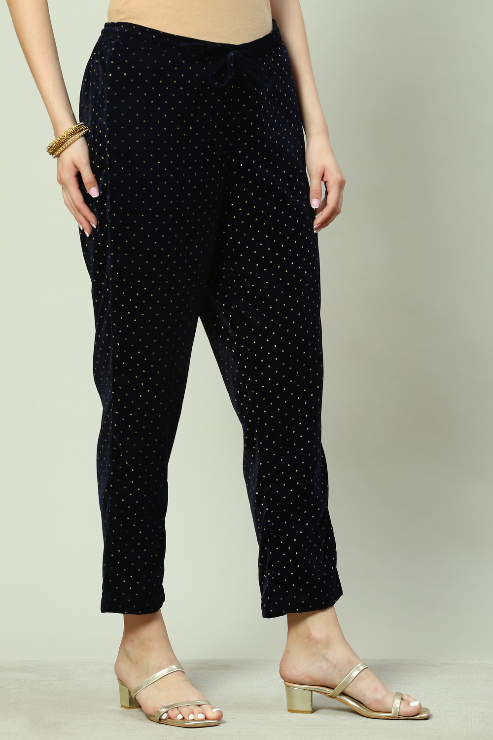 Navy Velvet Pants image number 3