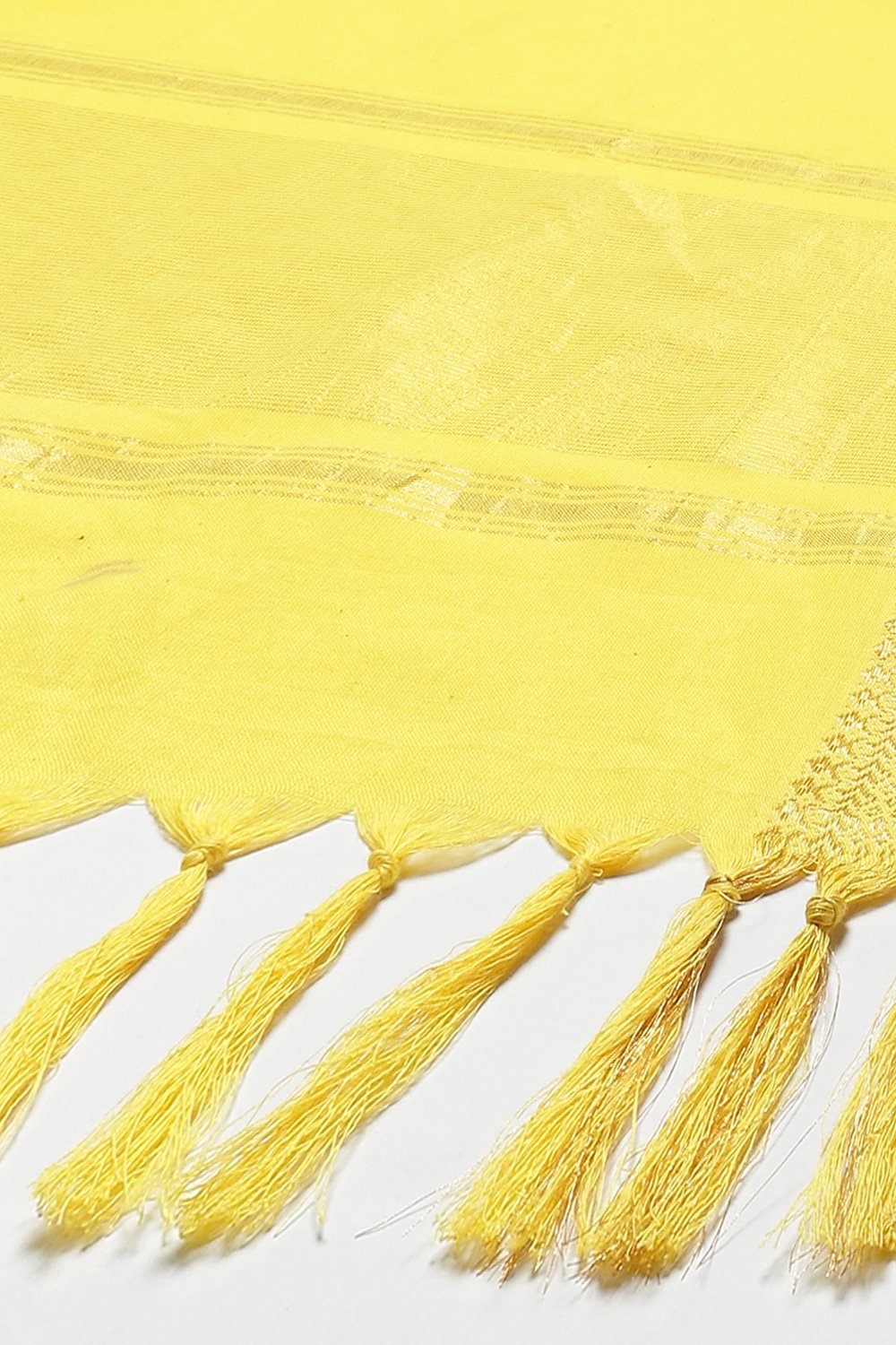 Yellow Cotton Straight Kurta Slim Pant Suit Set image number 3