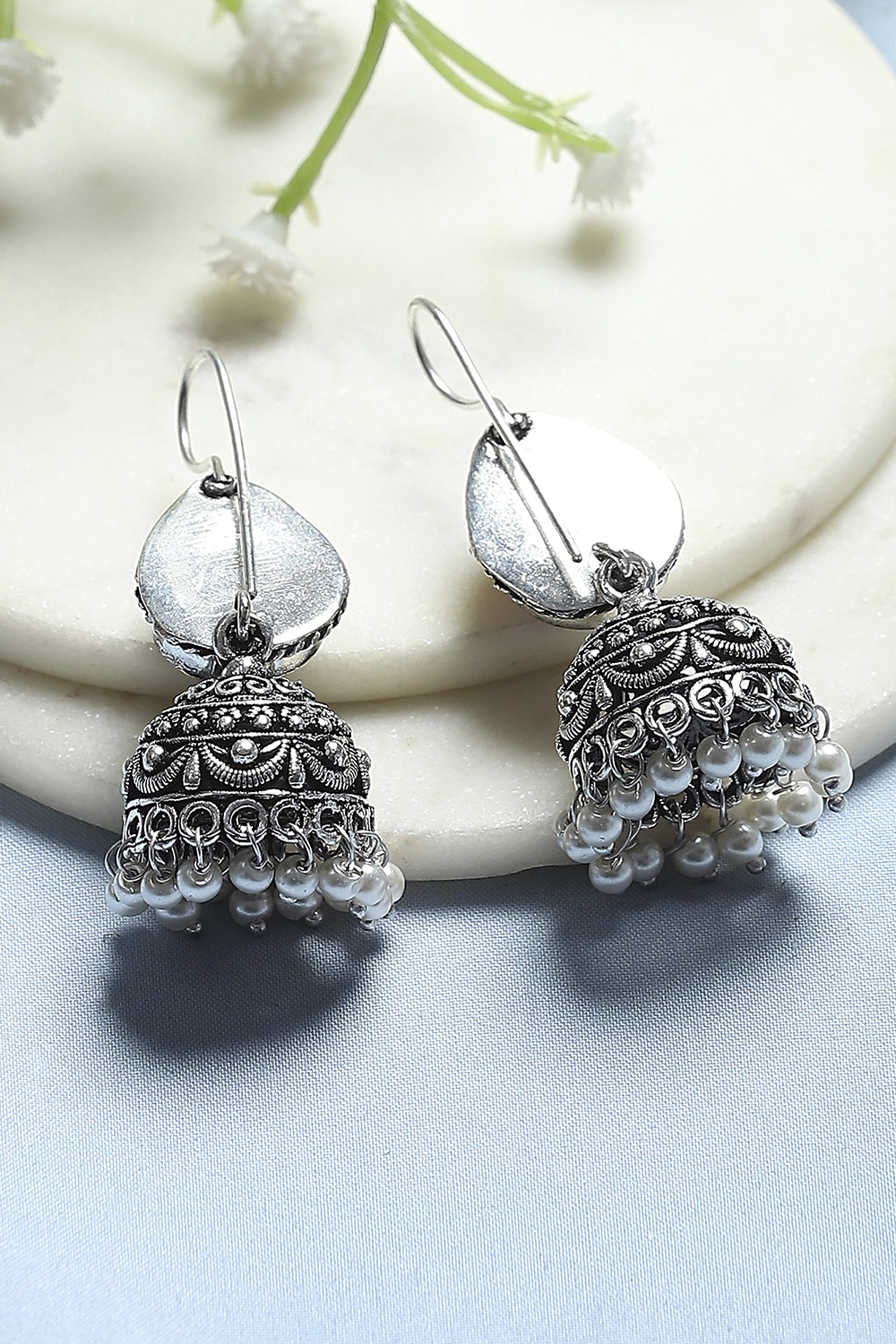 Light Pink Brass Jhumka image number 2