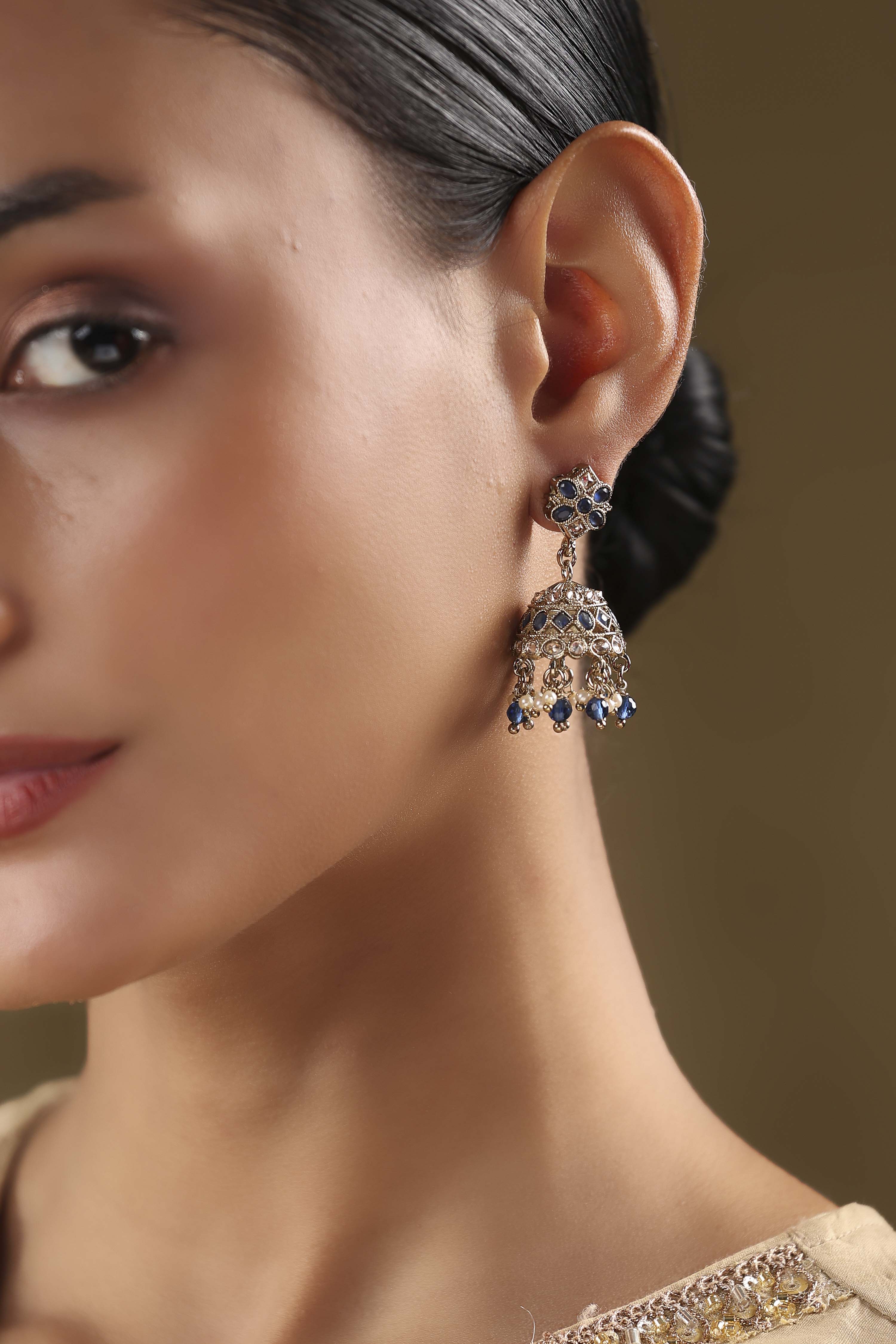 Navy Pearl Earrings image number 1