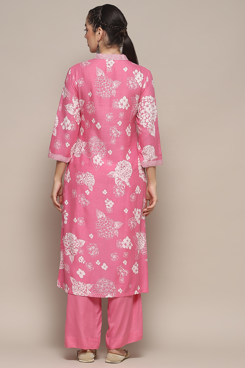 Pink Rayon Straight Suit Set image number 5