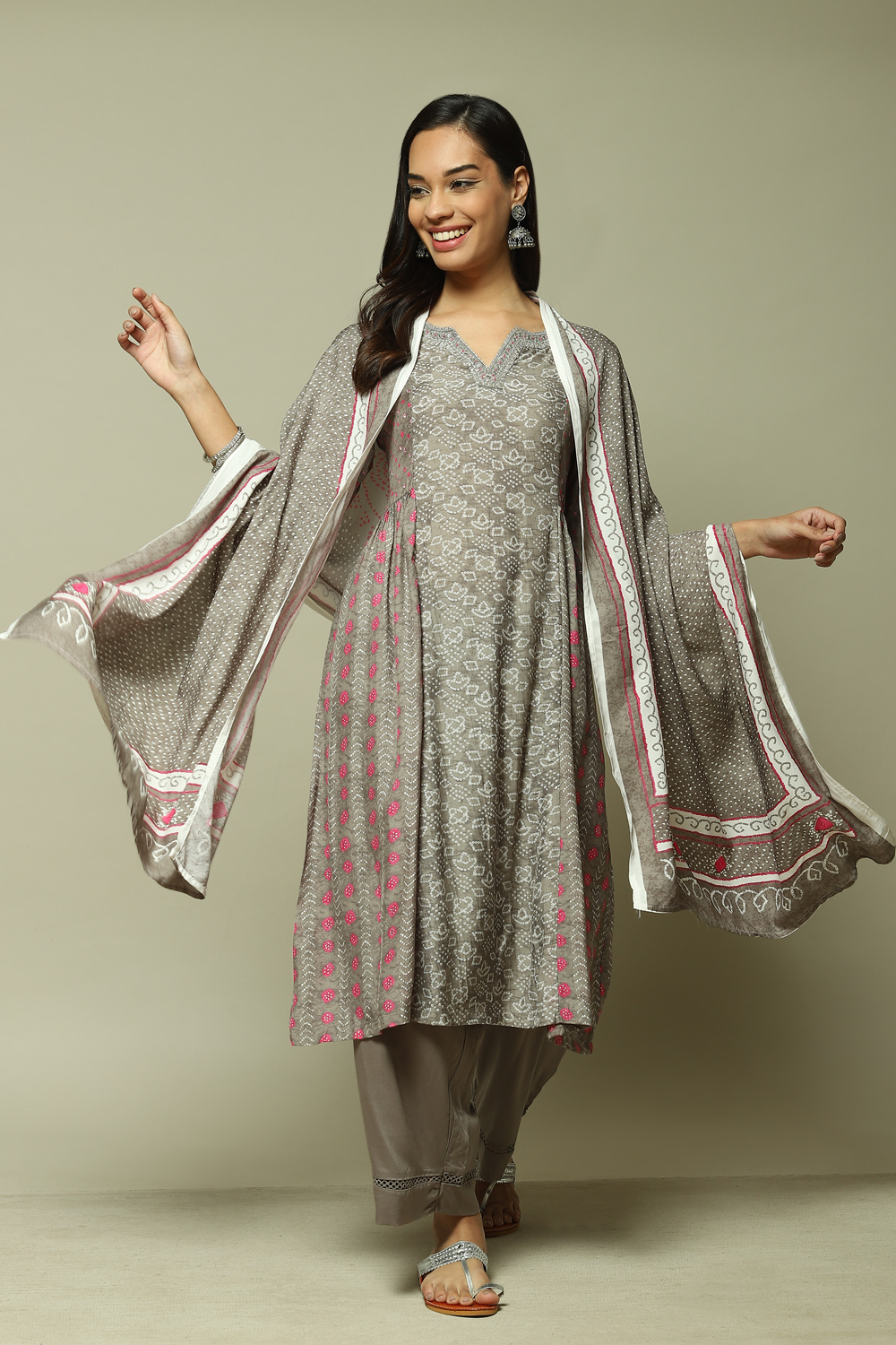 Mango Modal A-Line Kurta Palazzo Suit Set image number 0