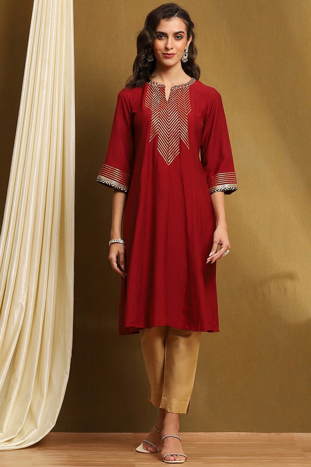 Grey Yarn-Dyed Festive Kalidar Kurta image number 5