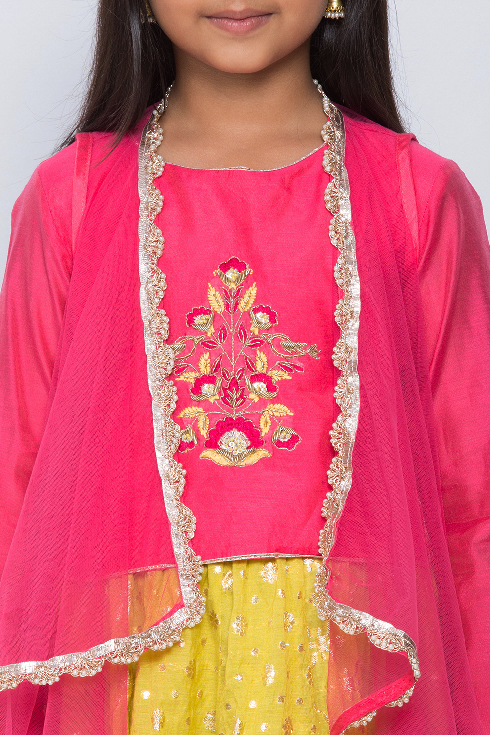 Pink And yellow Lehenga Set image number 1