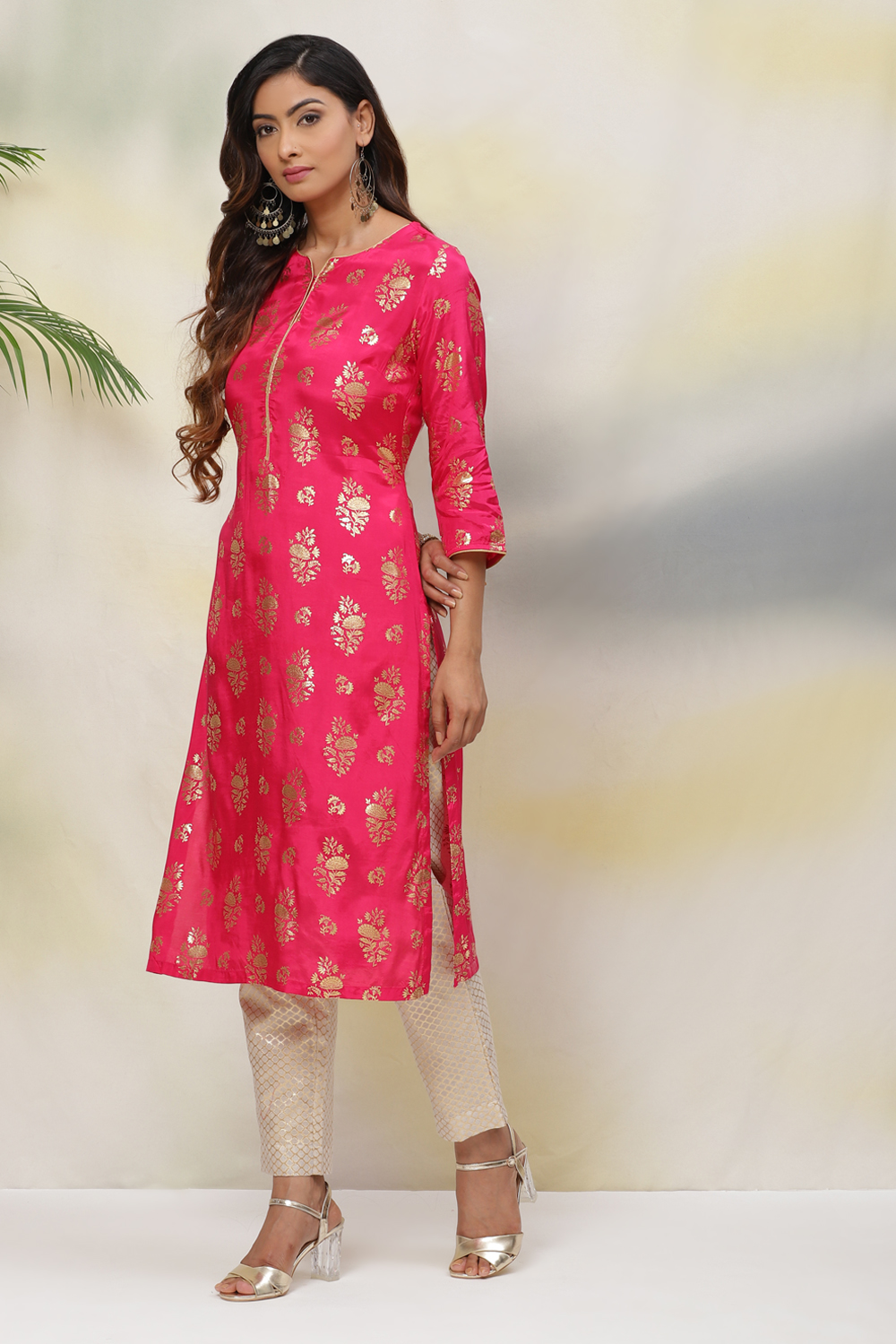 Red Straight Viscose Kurta image number 0