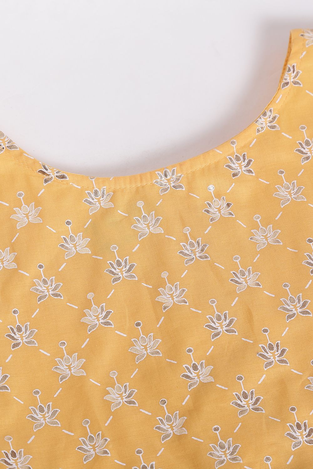 Yellow And Pink Cotton Lehenga Set image number 1