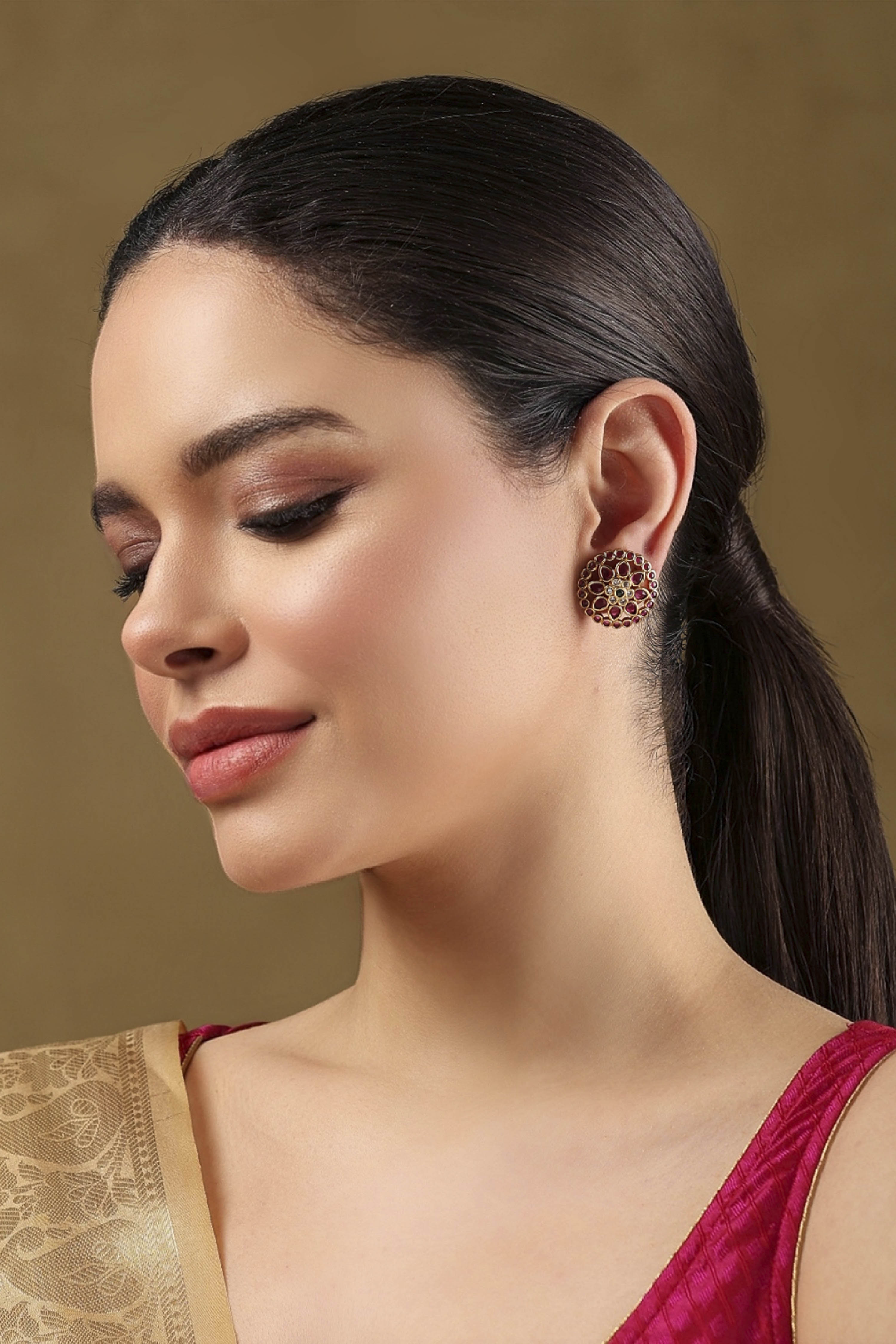 Multicolor Brass Studs image number 3