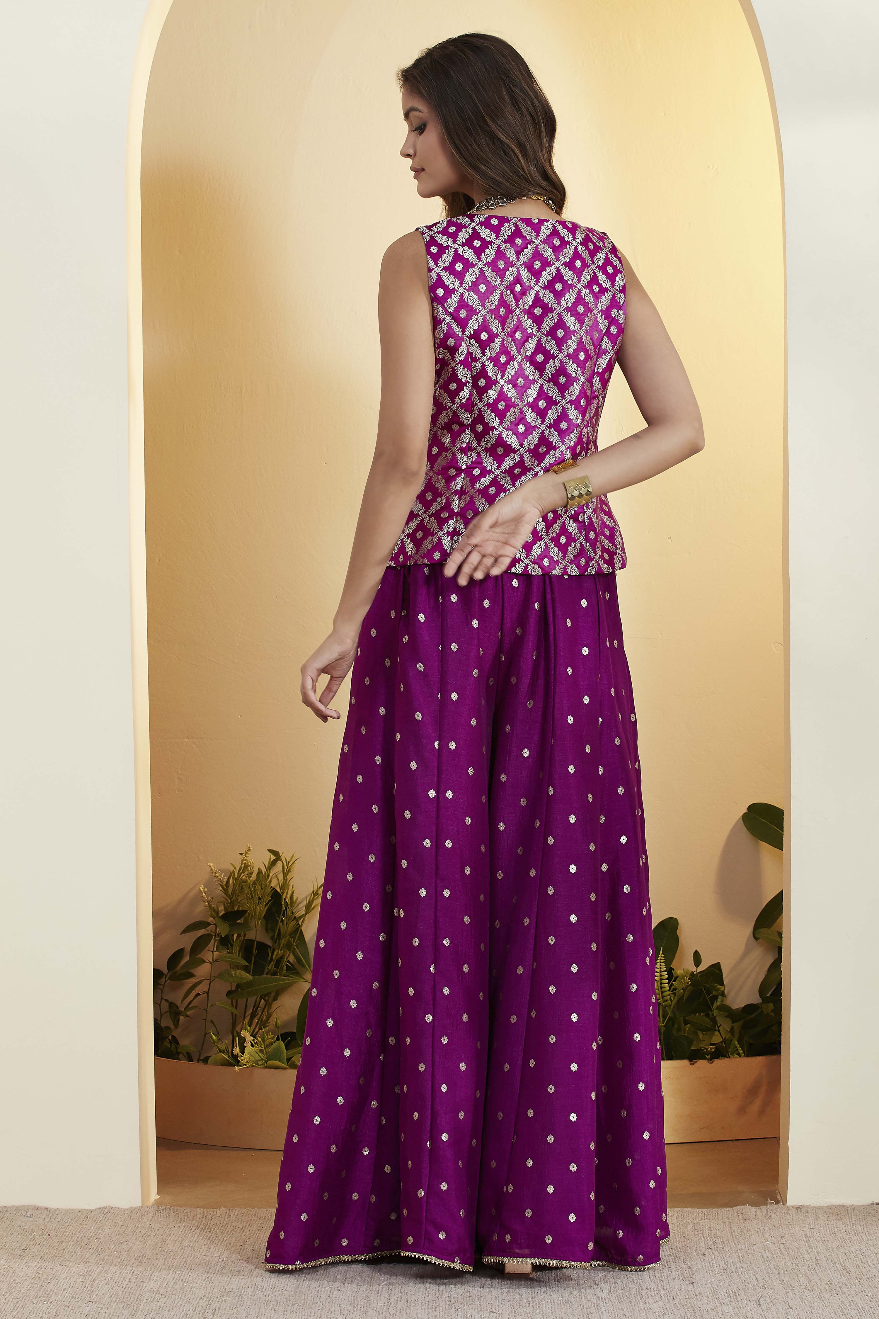 Black Viscose Rayon Embroidered Fusion Set image number 6
