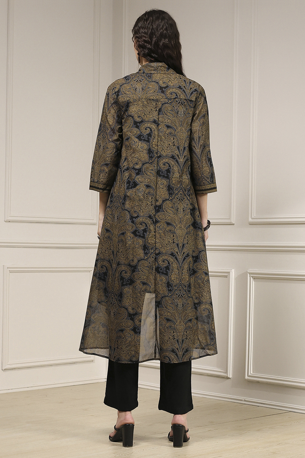 Black Viscose Rayon Straight Dyed Fusion Set image number 4